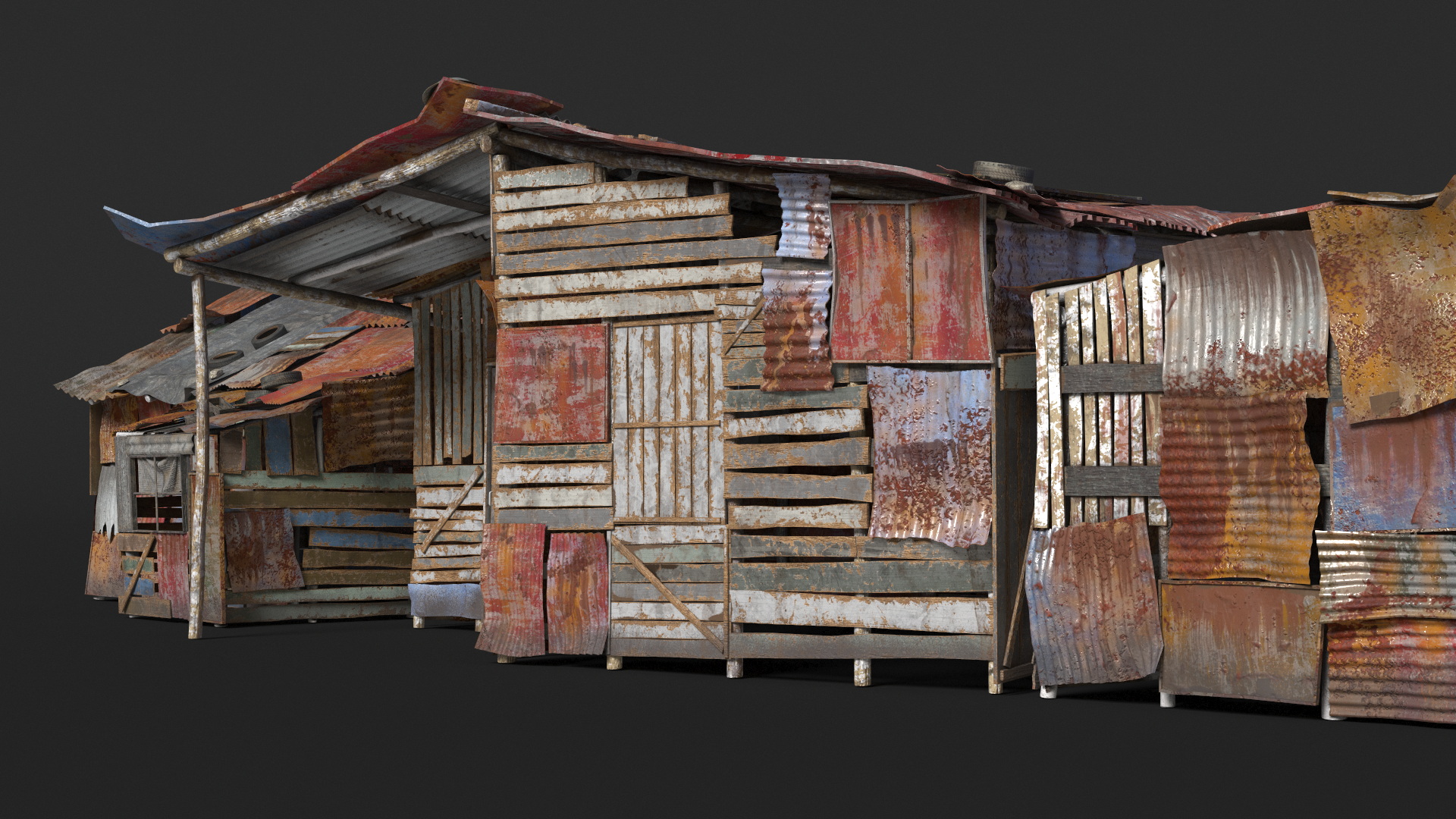 3D Rusty Slum Settlement