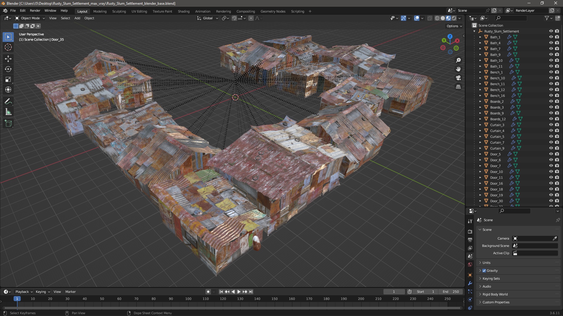 3D Rusty Slum Settlement