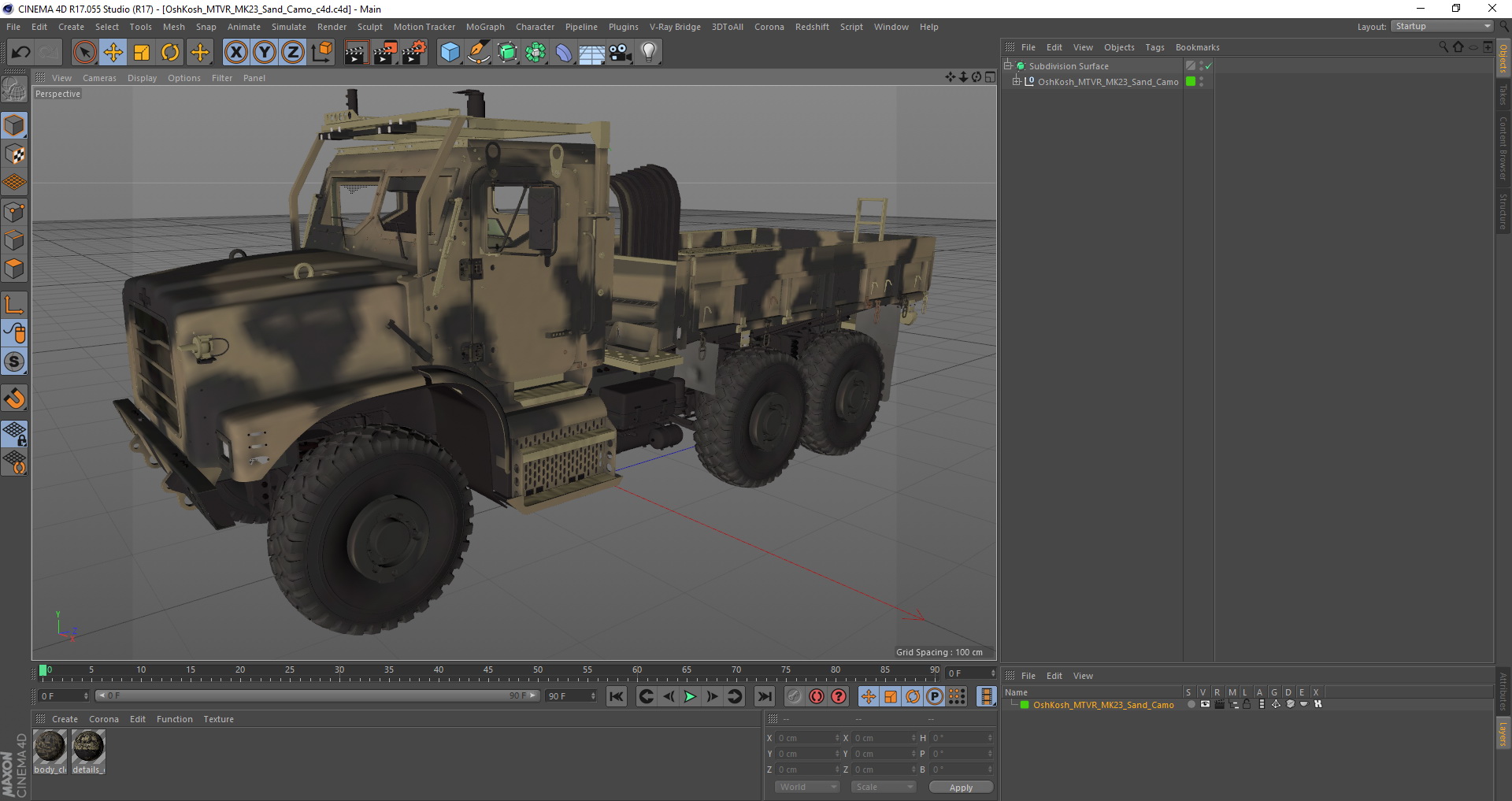 OshKosh MTVR MK23 Sand Camo 3D