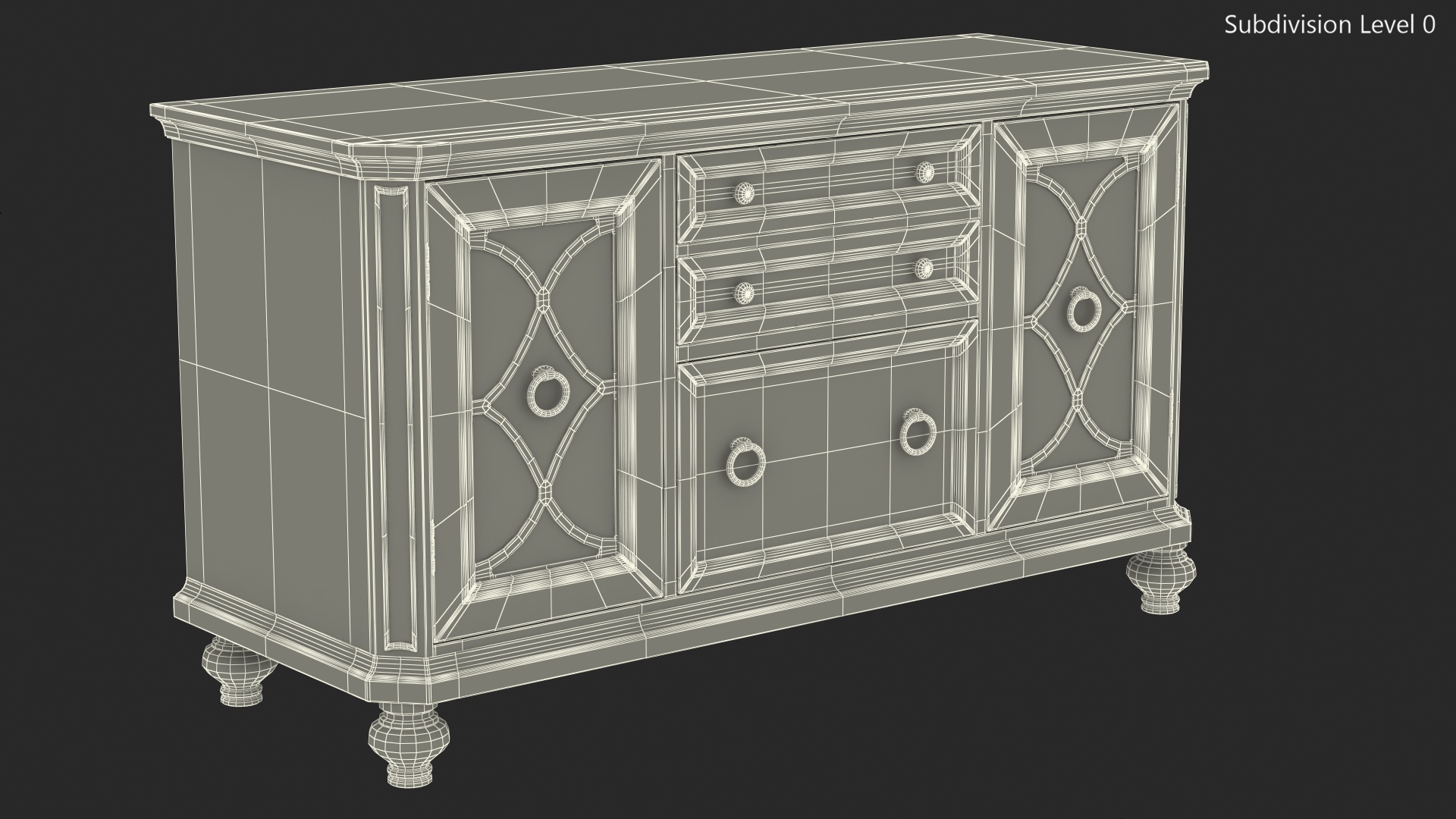 3D Sideboard Cottage Style model