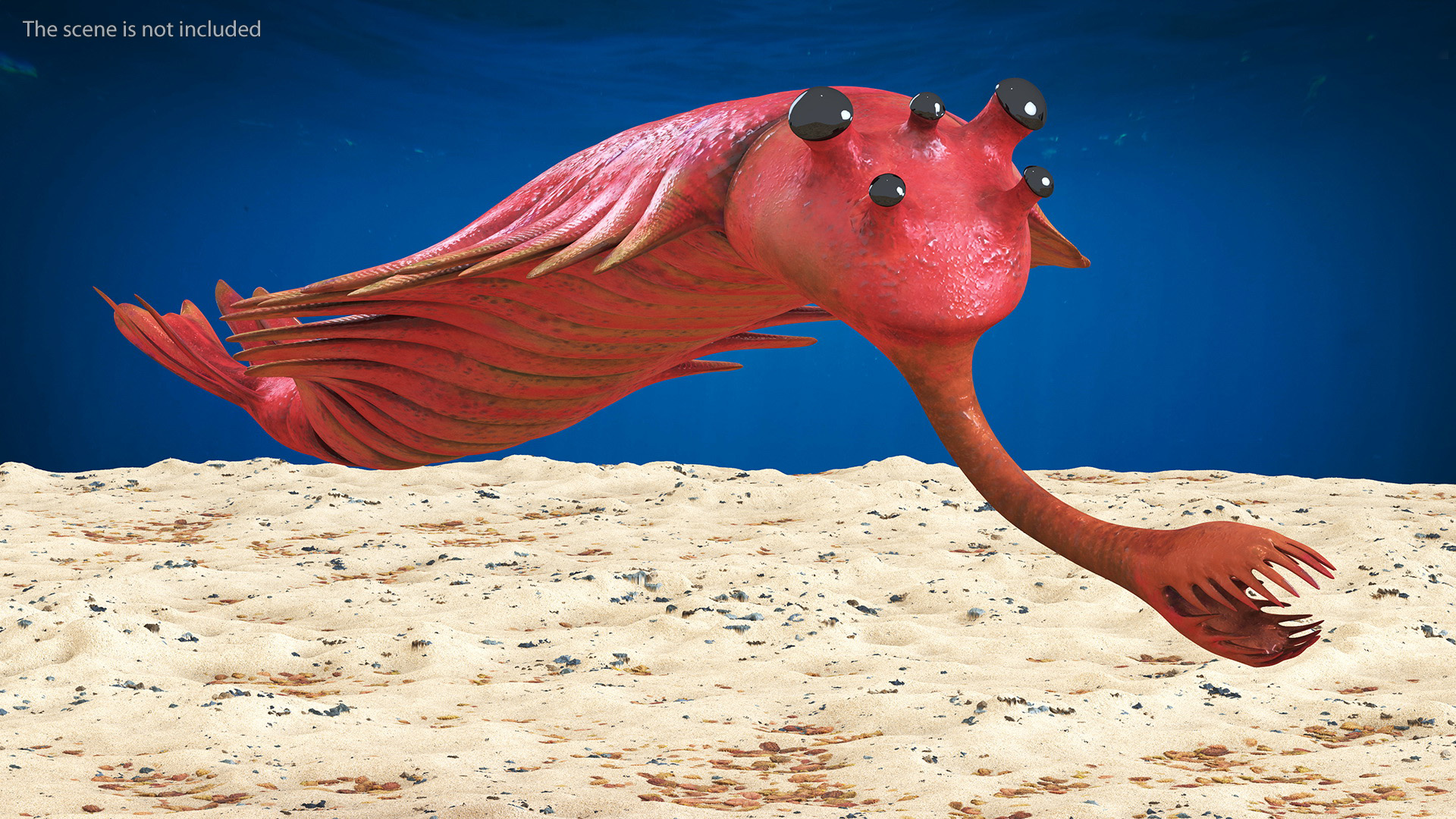 3D model Pink Opabinia Rigged