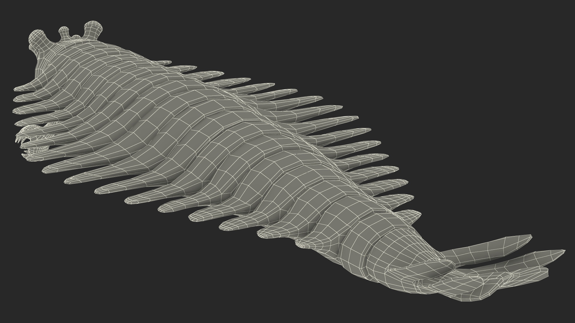 3D model Pink Opabinia Rigged