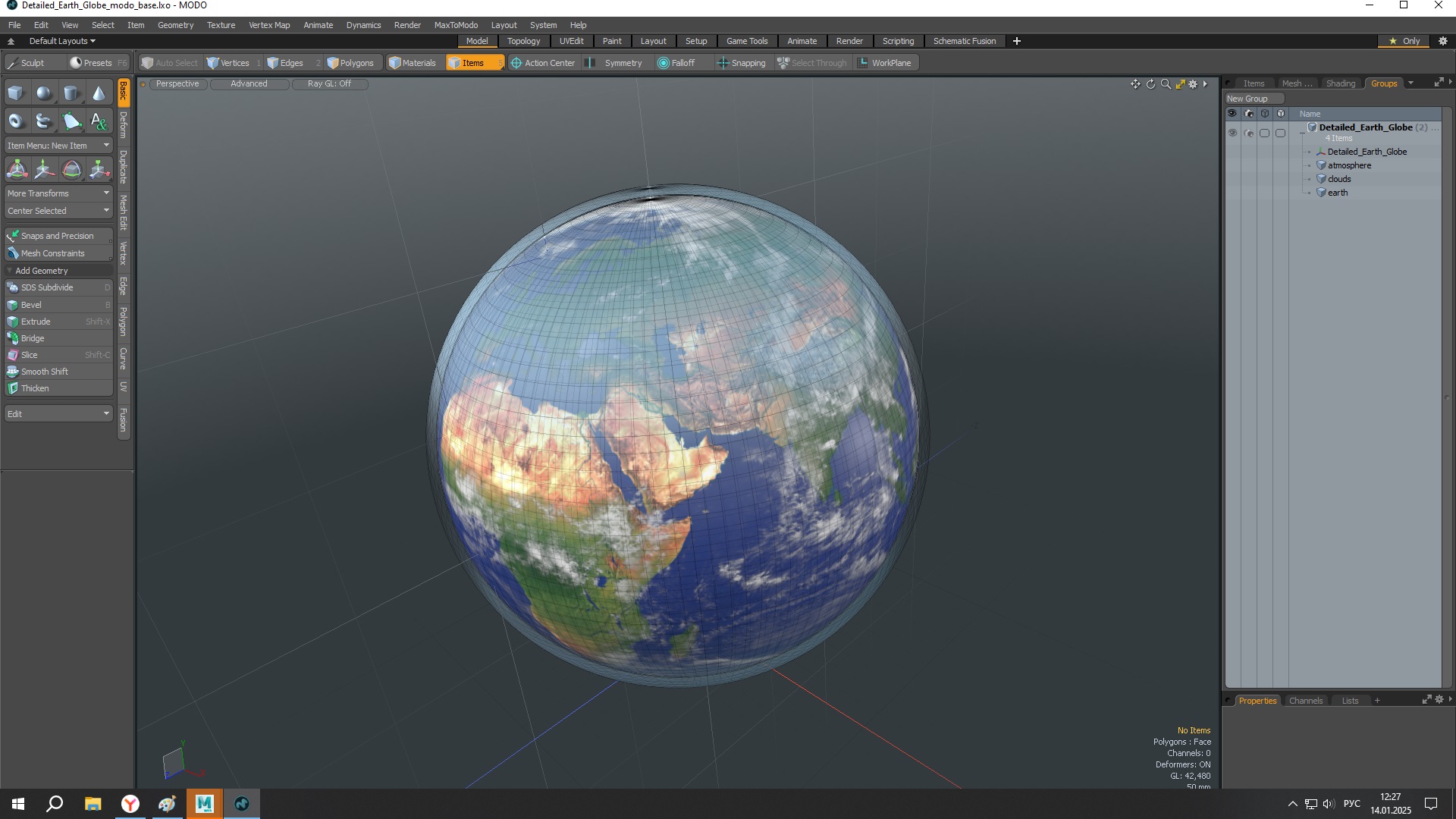 3D model Detailed Earth Globe