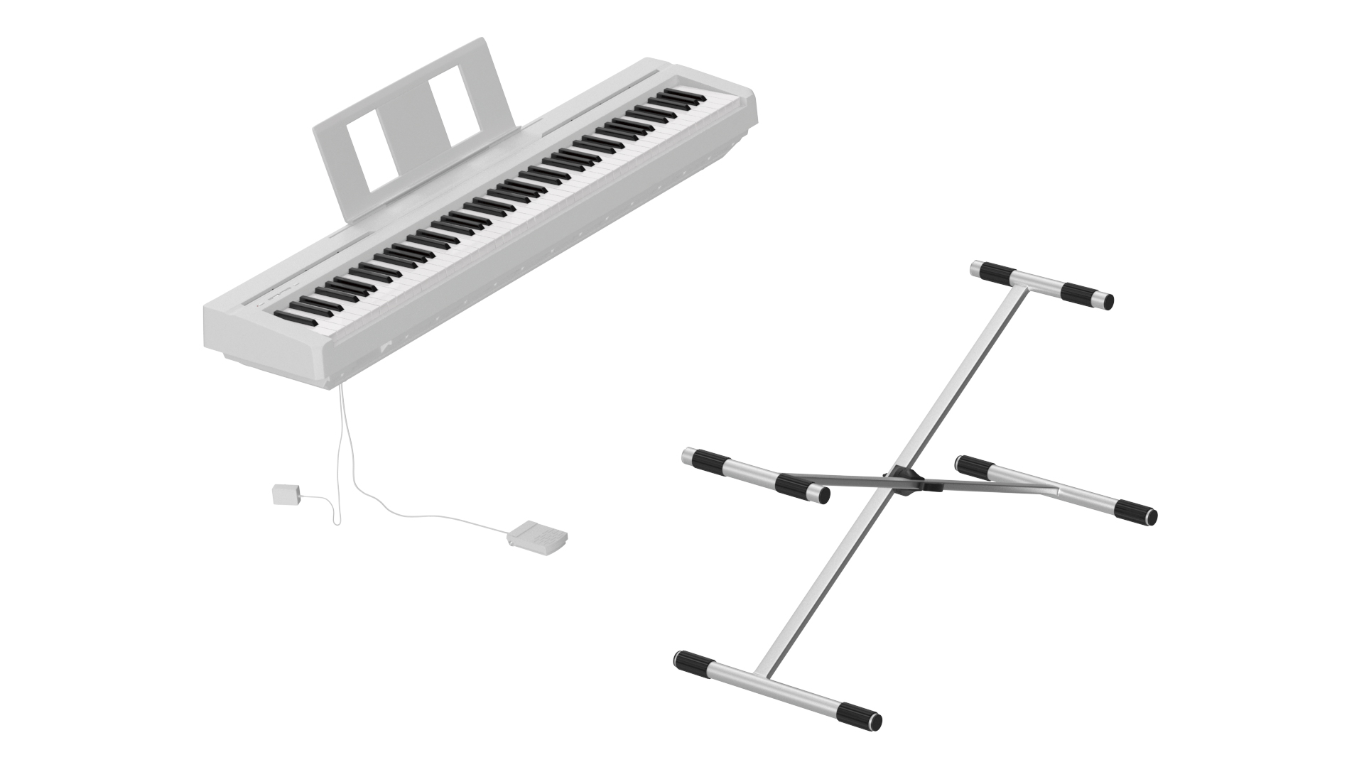 3D Stand Mounted Digital Piano White model