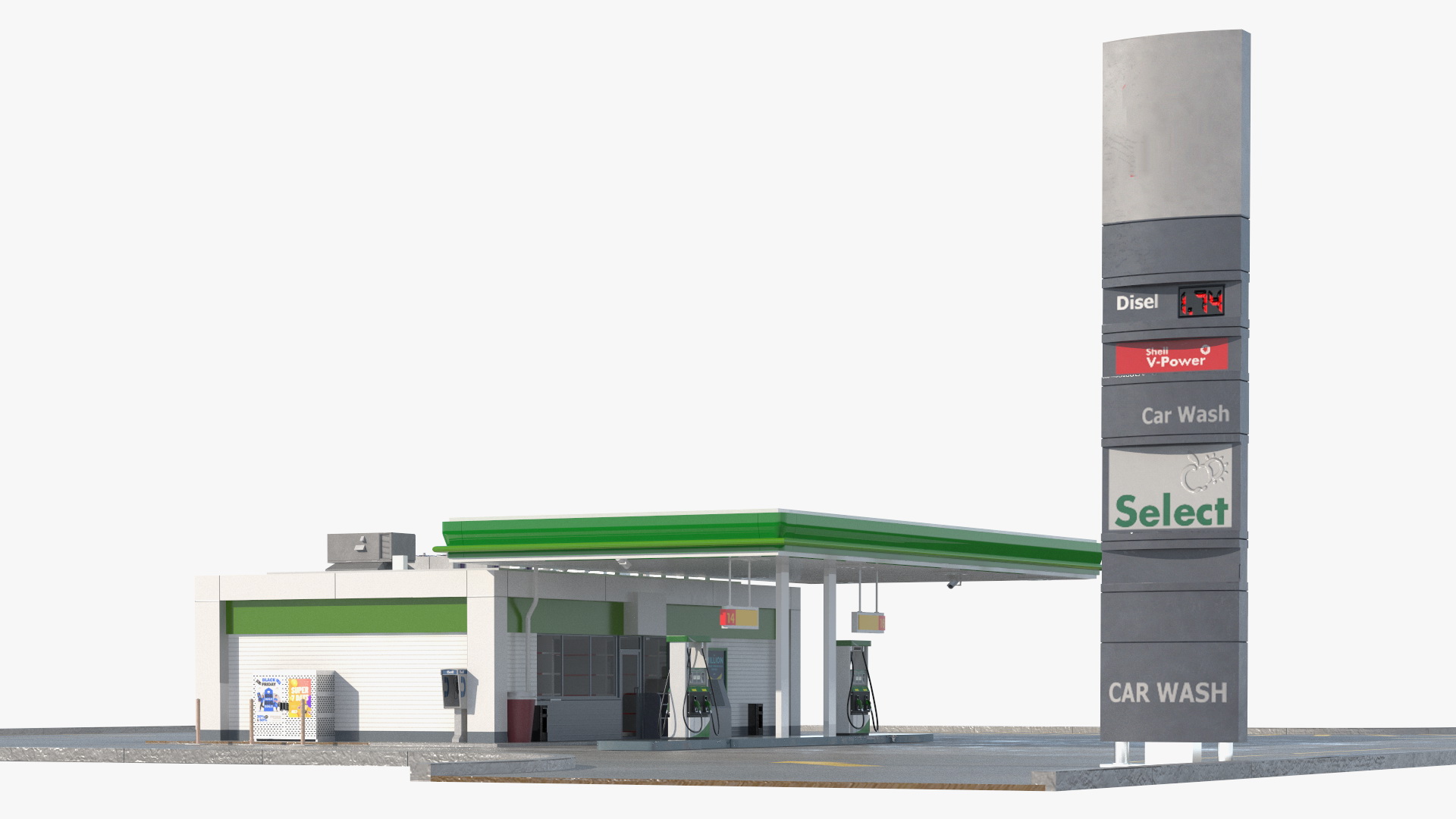 Filling Station Green Small 3D