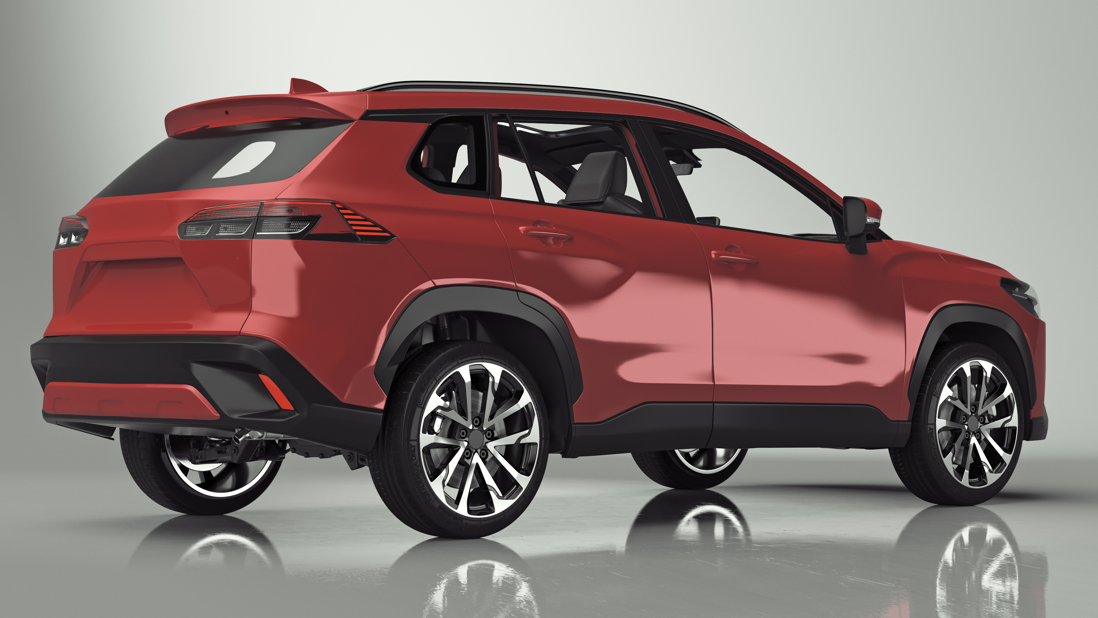 Generic SUV Vehicle Red Color 3D model