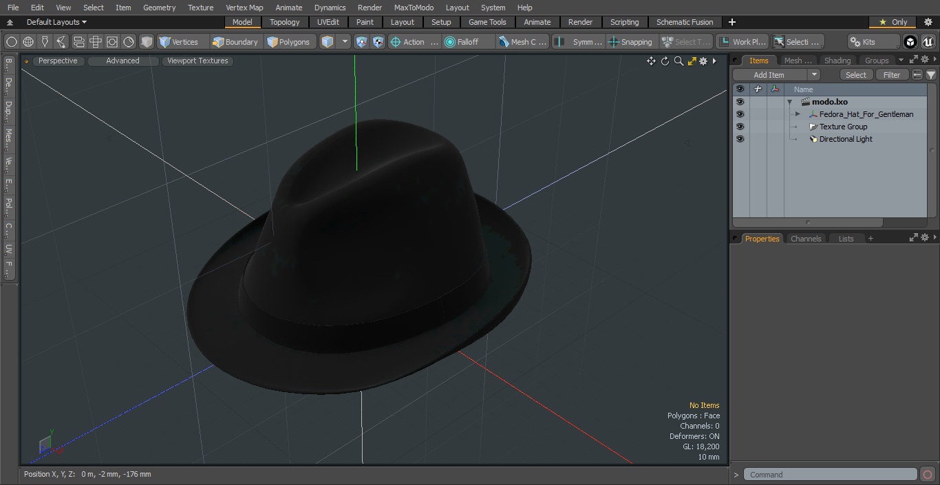 Fedora Hat For Gentleman 3D model