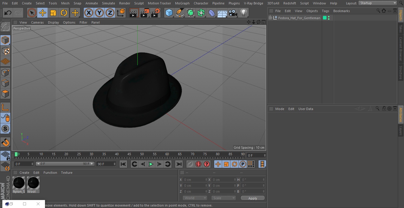 Fedora Hat For Gentleman 3D model