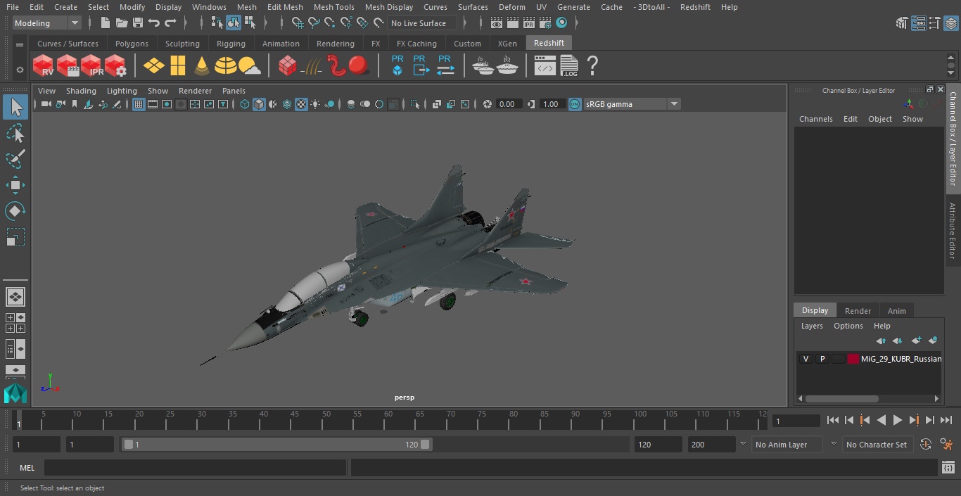 3D MiG 29 KUBR Russian Tandem Fighter Aircraft model