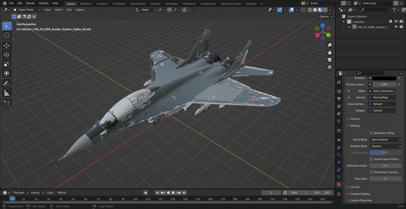 3D MiG 29 KUBR Russian Tandem Fighter Aircraft model