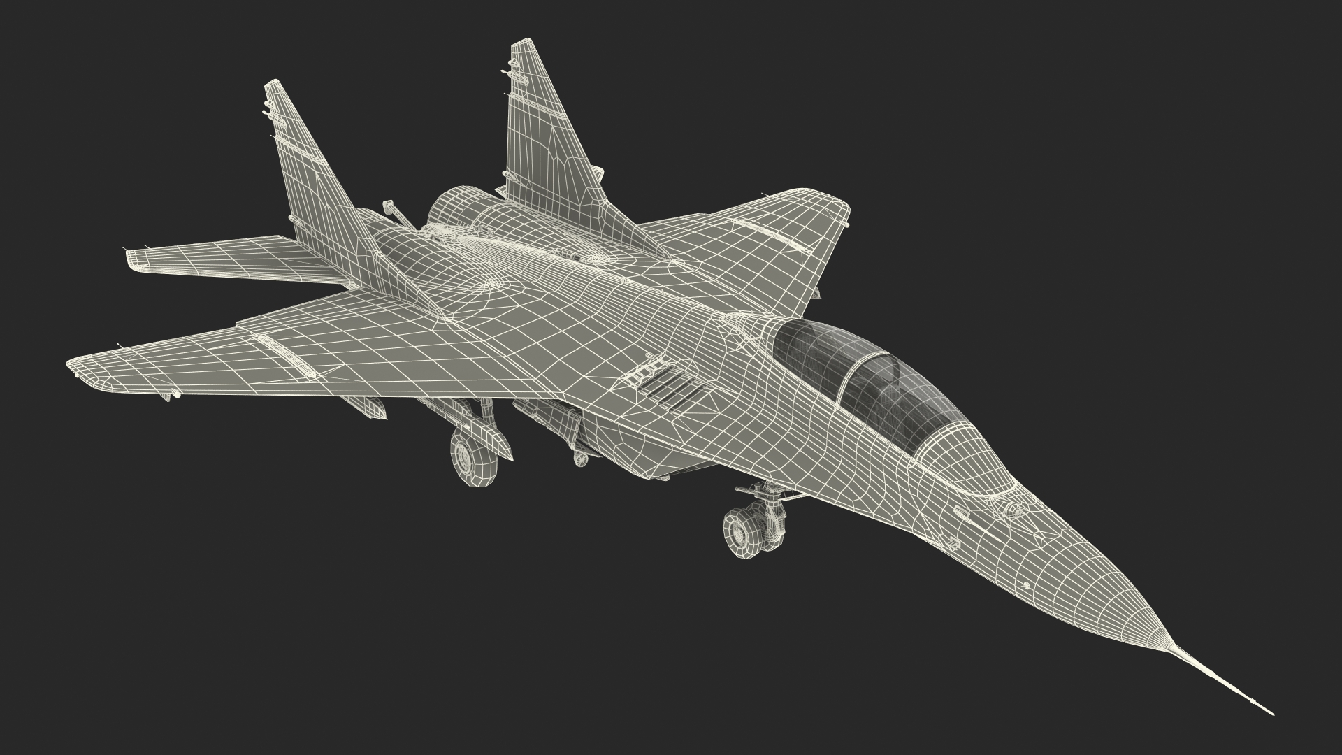 3D MiG 29 KUBR Russian Tandem Fighter Aircraft model