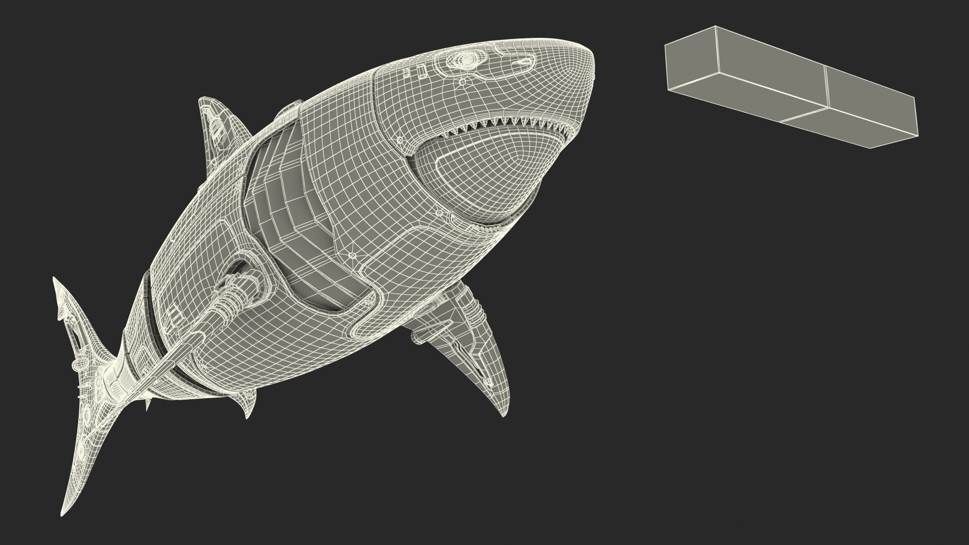 Shark Robot Animated Rigged 3D