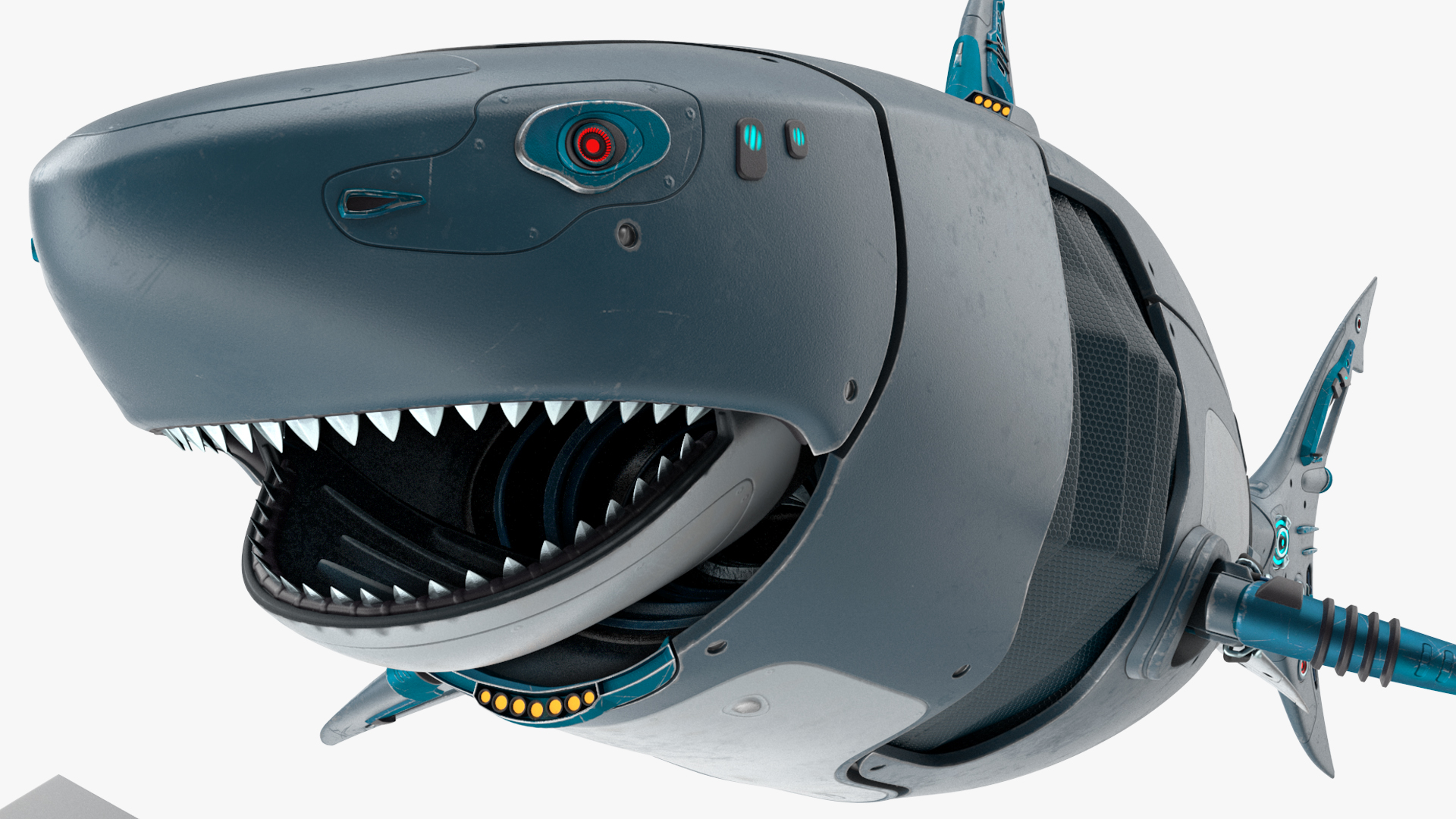 Shark Robot Animated Rigged 3D