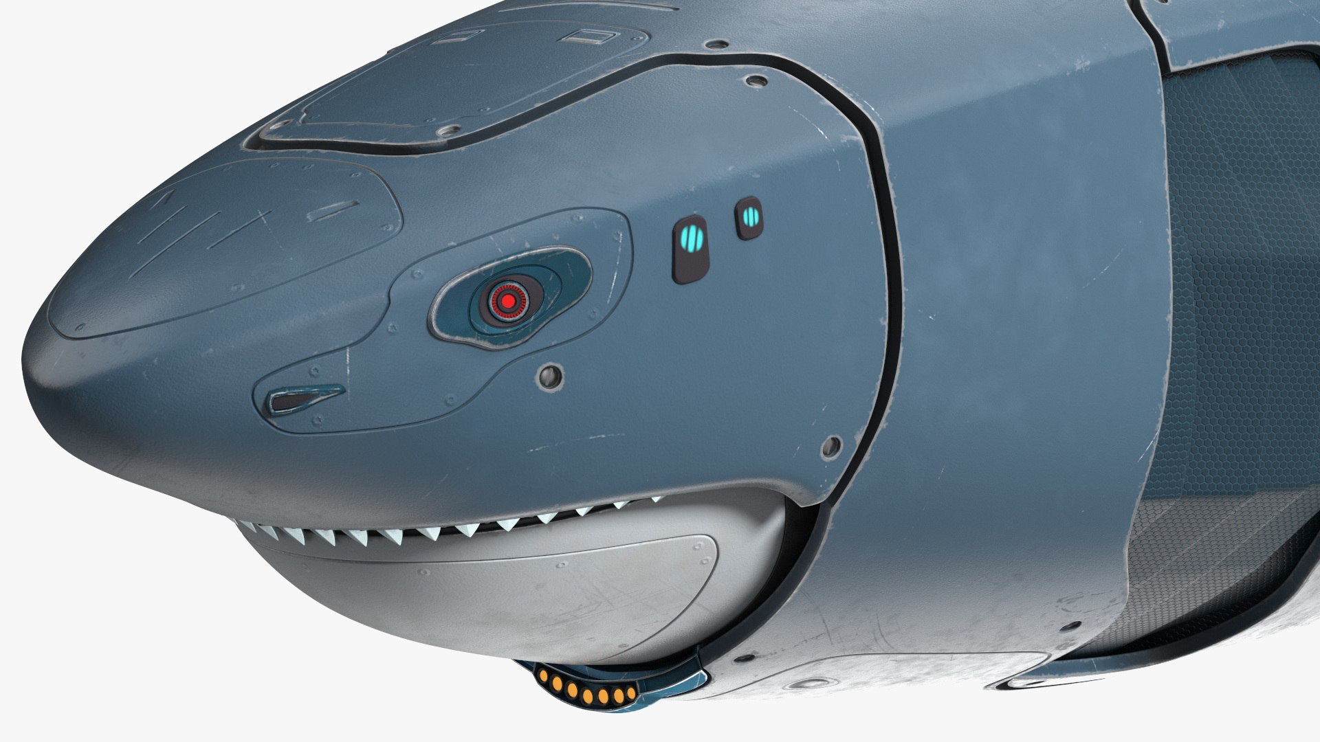 Shark Robot Animated Rigged 3D