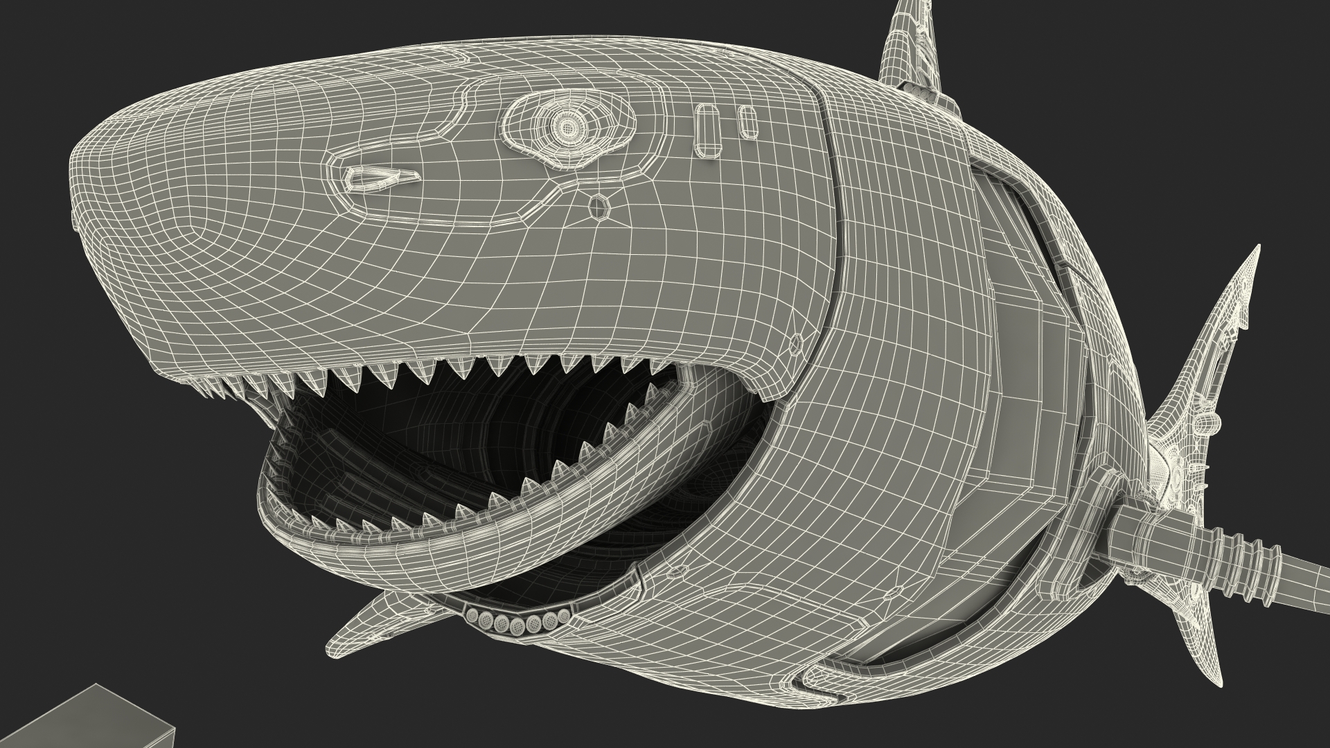 Shark Robot Animated Rigged 3D