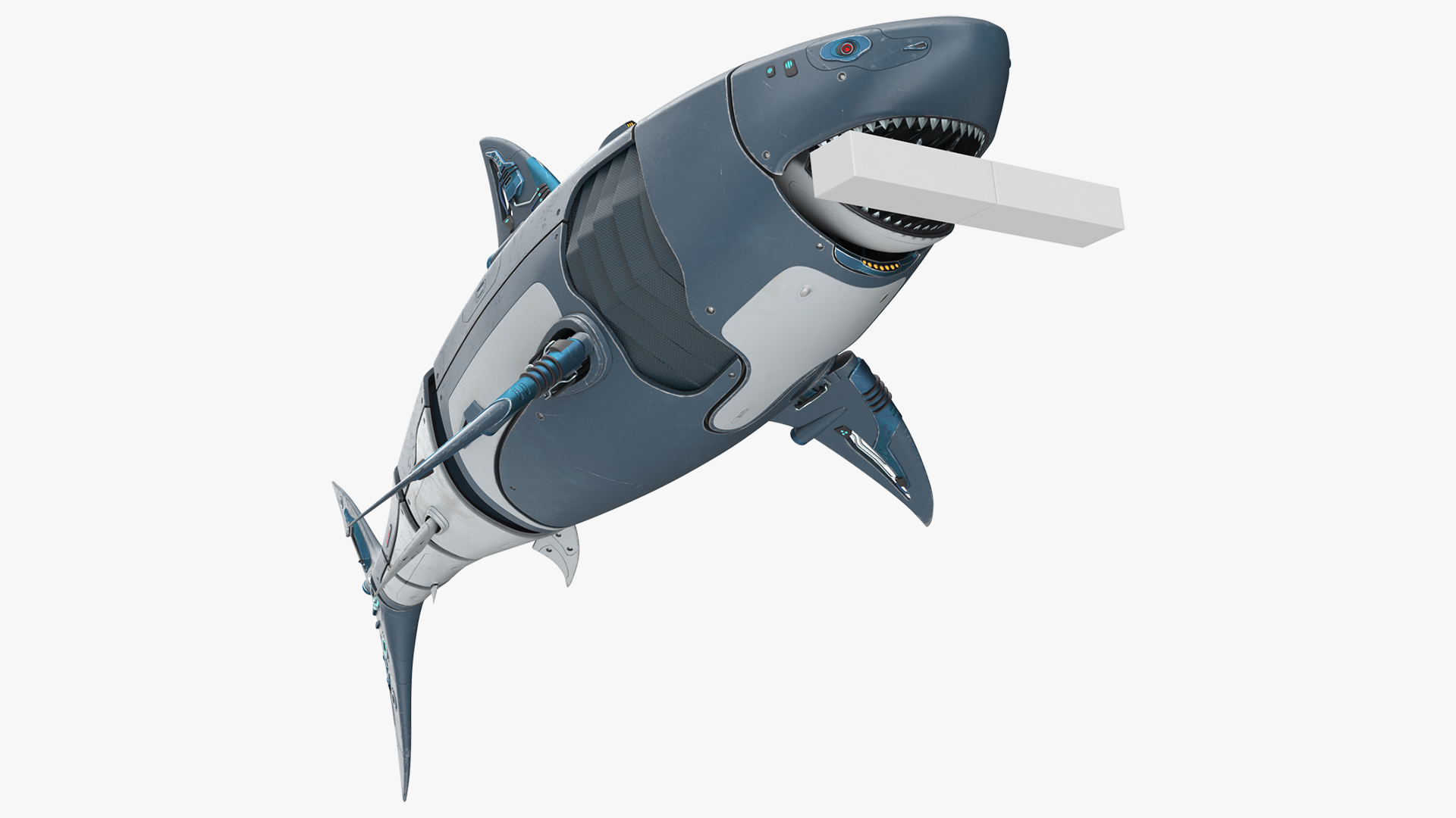 Shark Robot Animated Rigged 3D