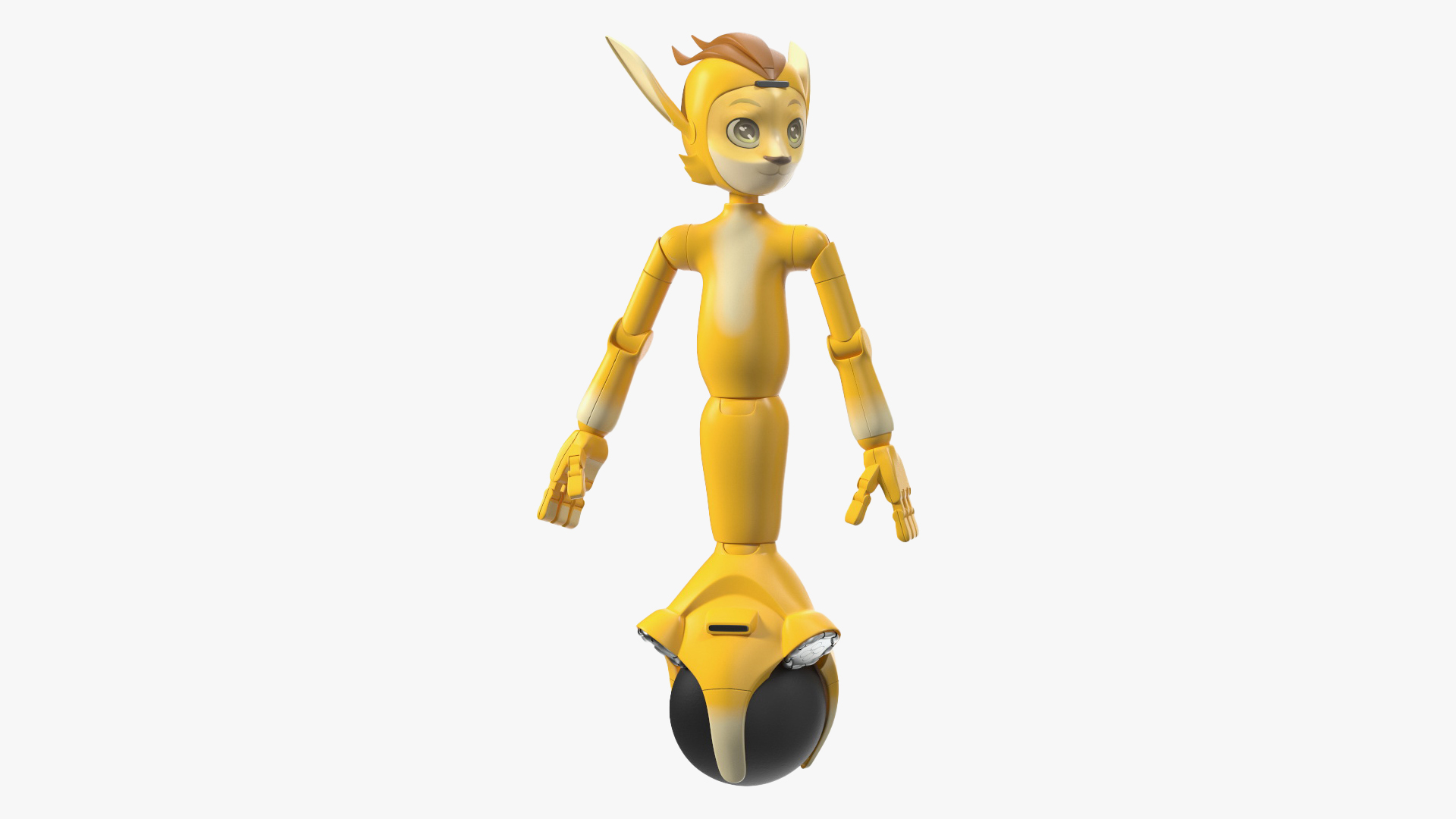 3D Mirokai Robot Yellow Rigged for Cinema 4D