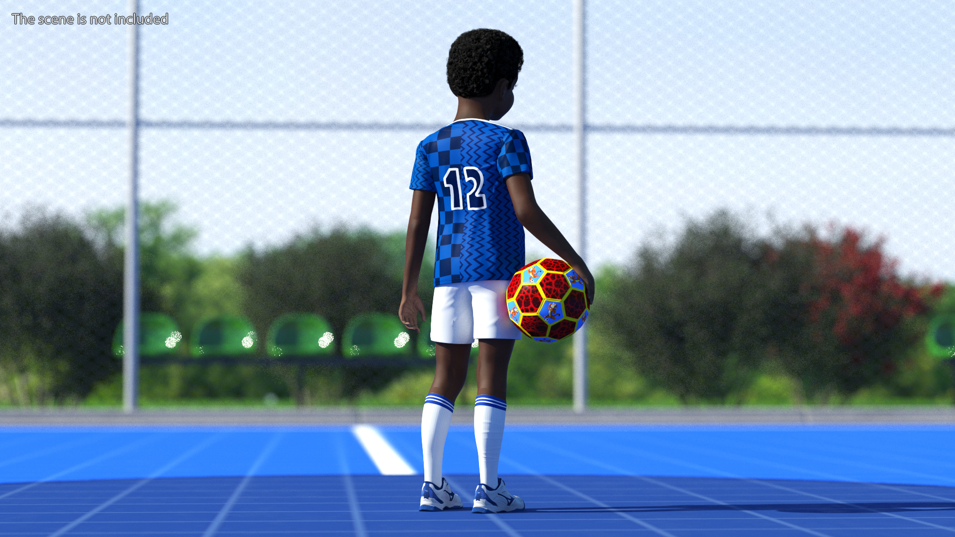 Black Child Boy With Ball Rigged 3D