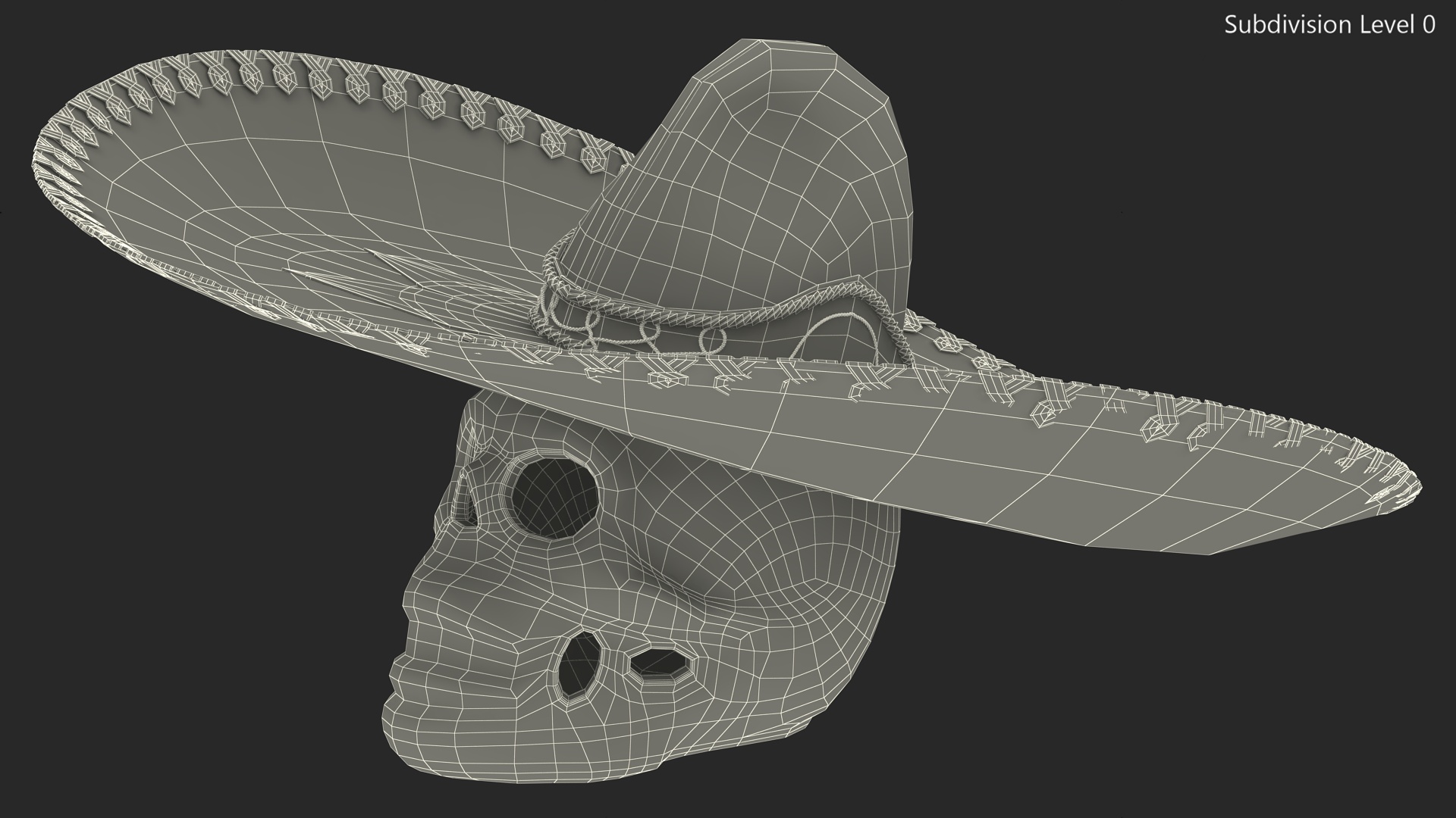 3D model Mariachi Calavera Cielo Alegre