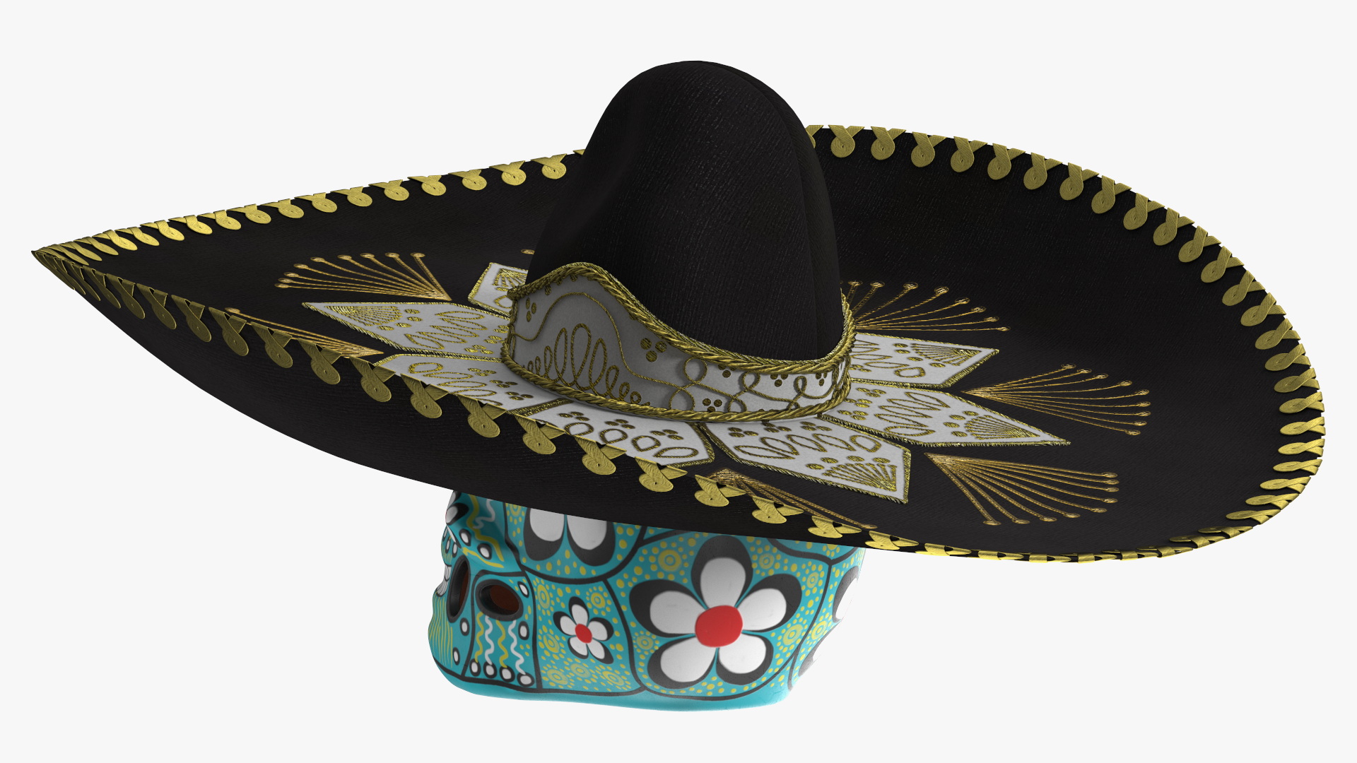 3D model Mariachi Calavera Cielo Alegre