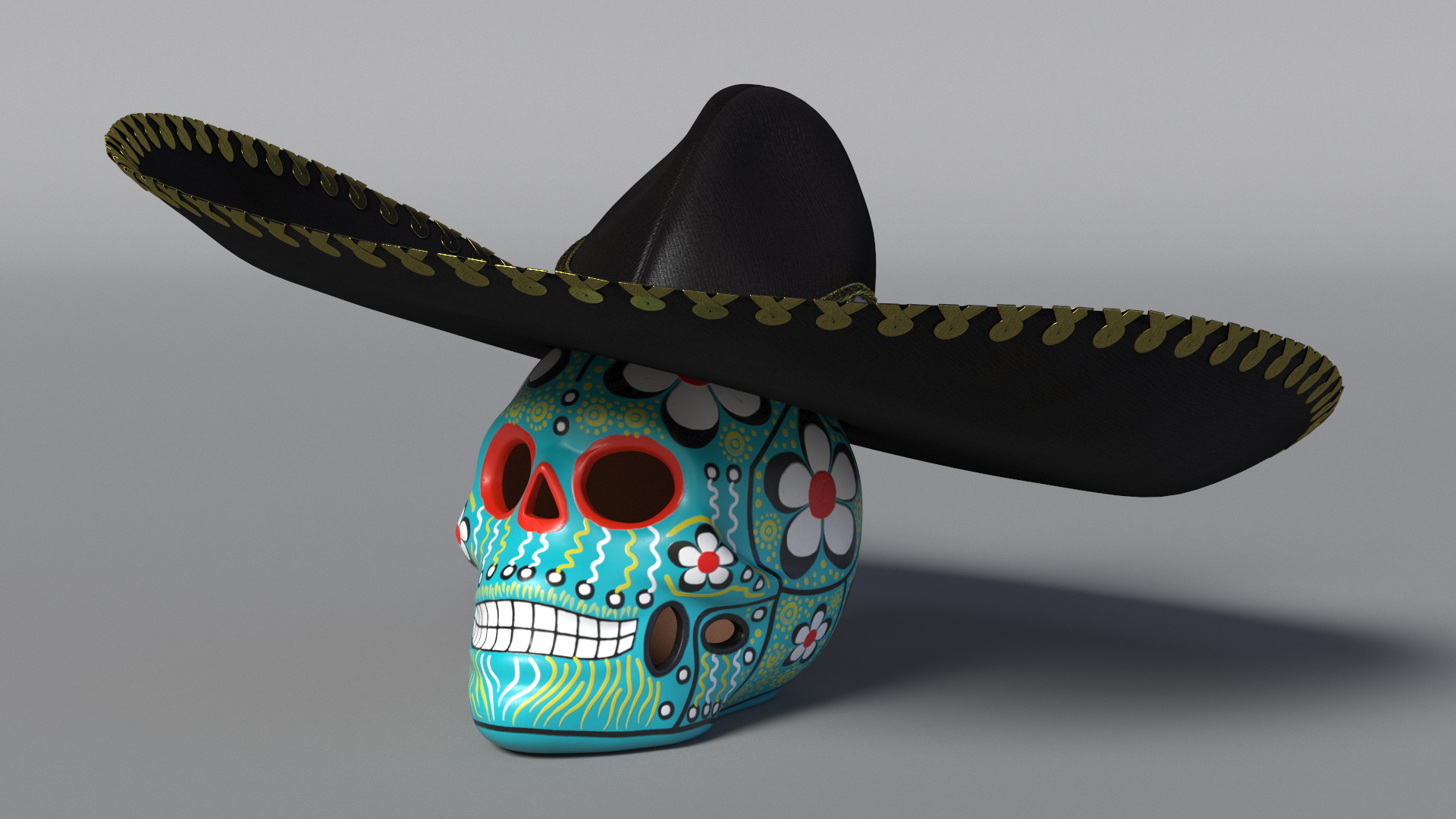 3D model Mariachi Calavera Cielo Alegre