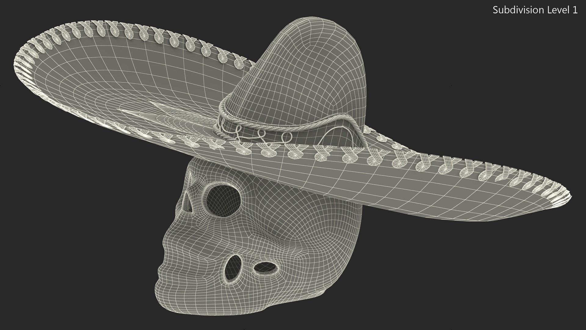 3D model Mariachi Calavera Cielo Alegre