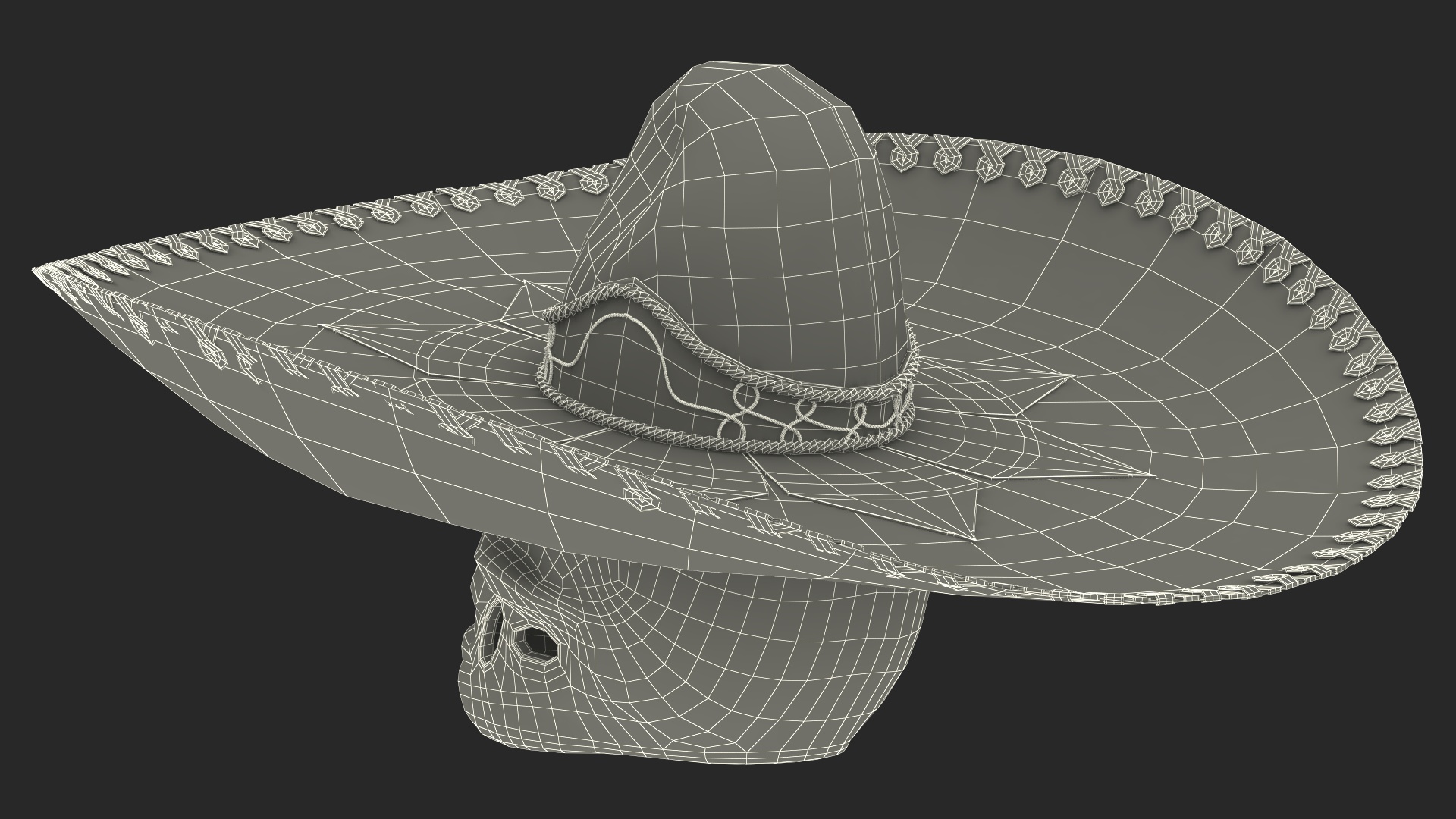 3D model Mariachi Calavera Cielo Alegre