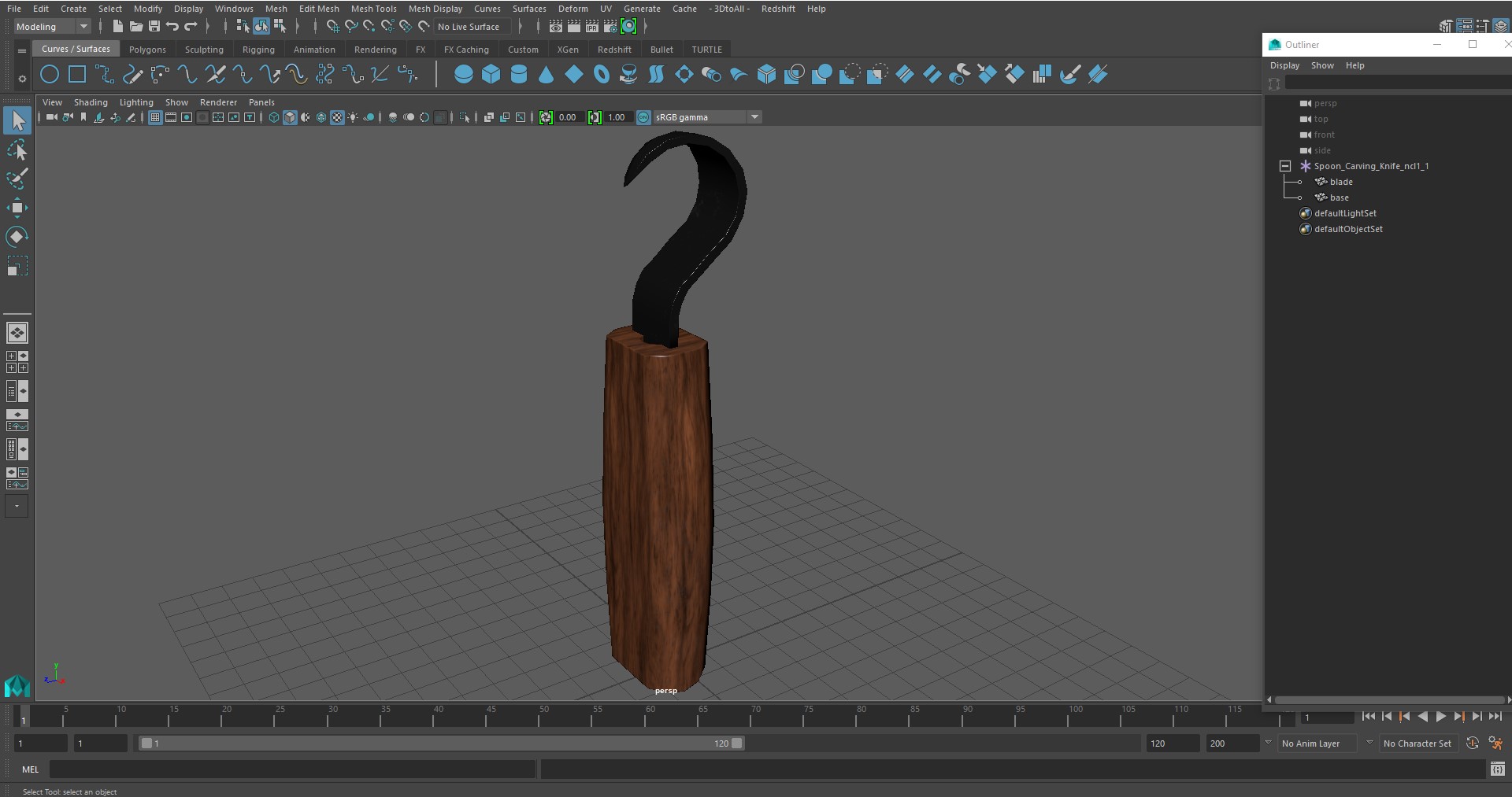 Spoon Carving Knife 3D model