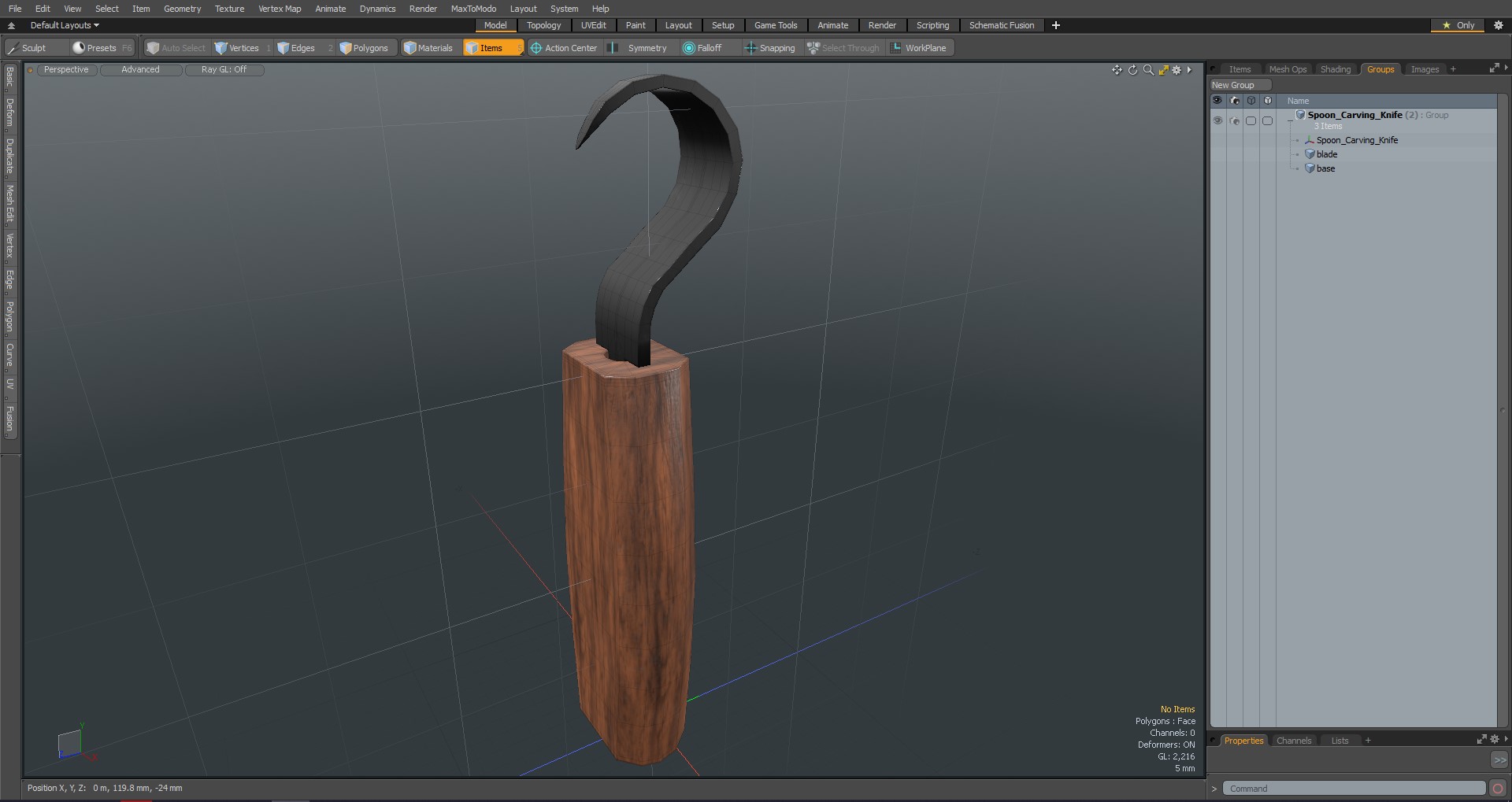 Spoon Carving Knife 3D model