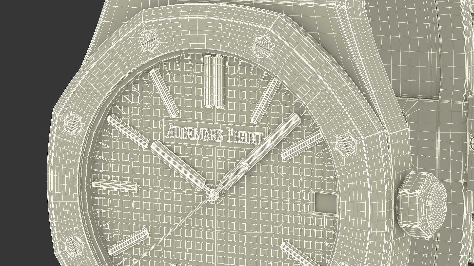 3D model Audemars Piguet Royal Oak Silver-Toned Two-Tone Grande Tapisserie