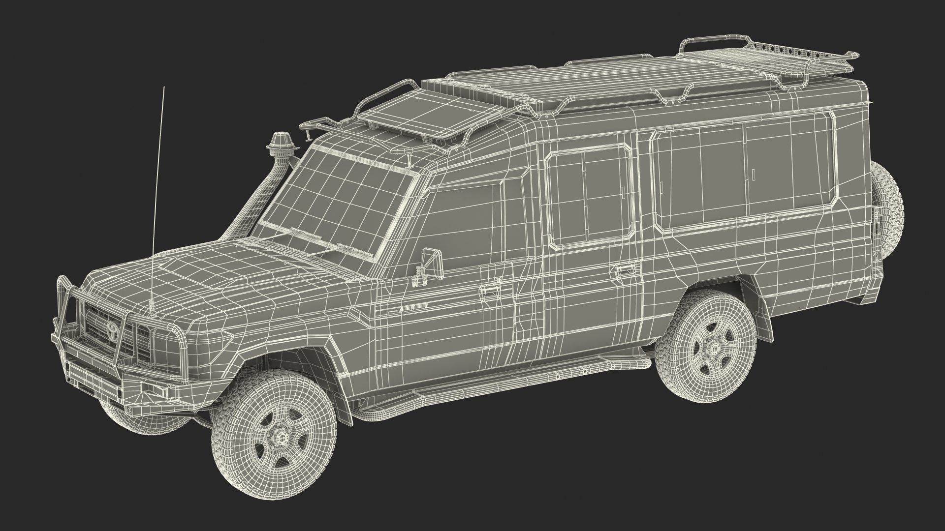 3D Toyota Land Cruiser Safari Green Clean model