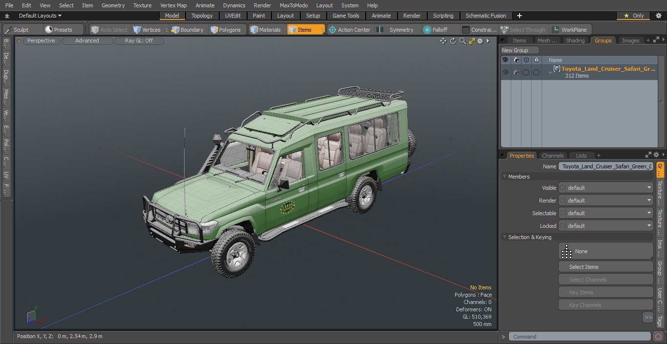 3D Toyota Land Cruiser Safari Green Clean model