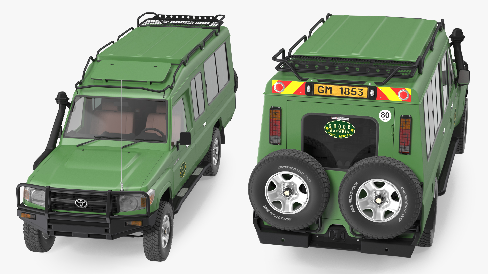 3D Toyota Land Cruiser Safari Green Clean model