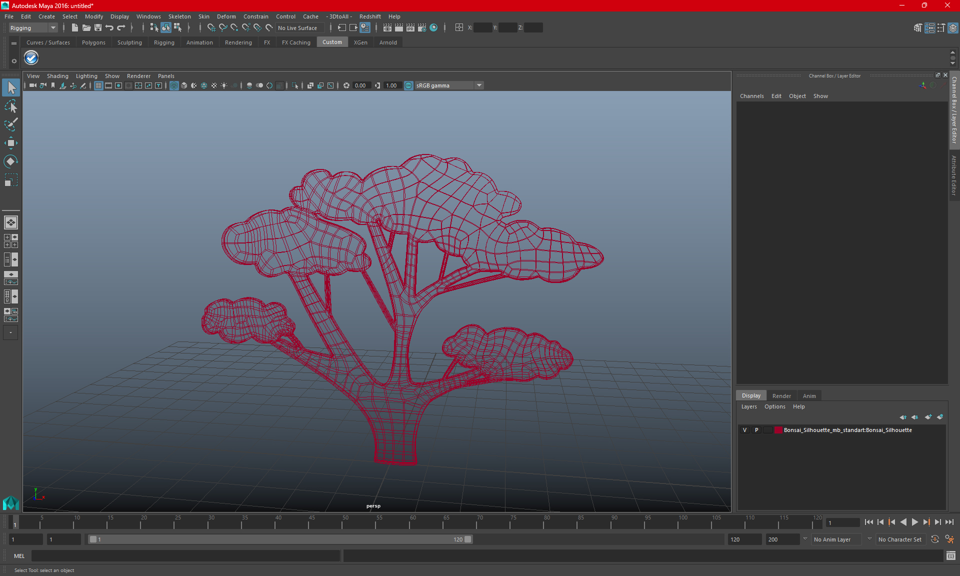 Bonsai Silhouette 3D