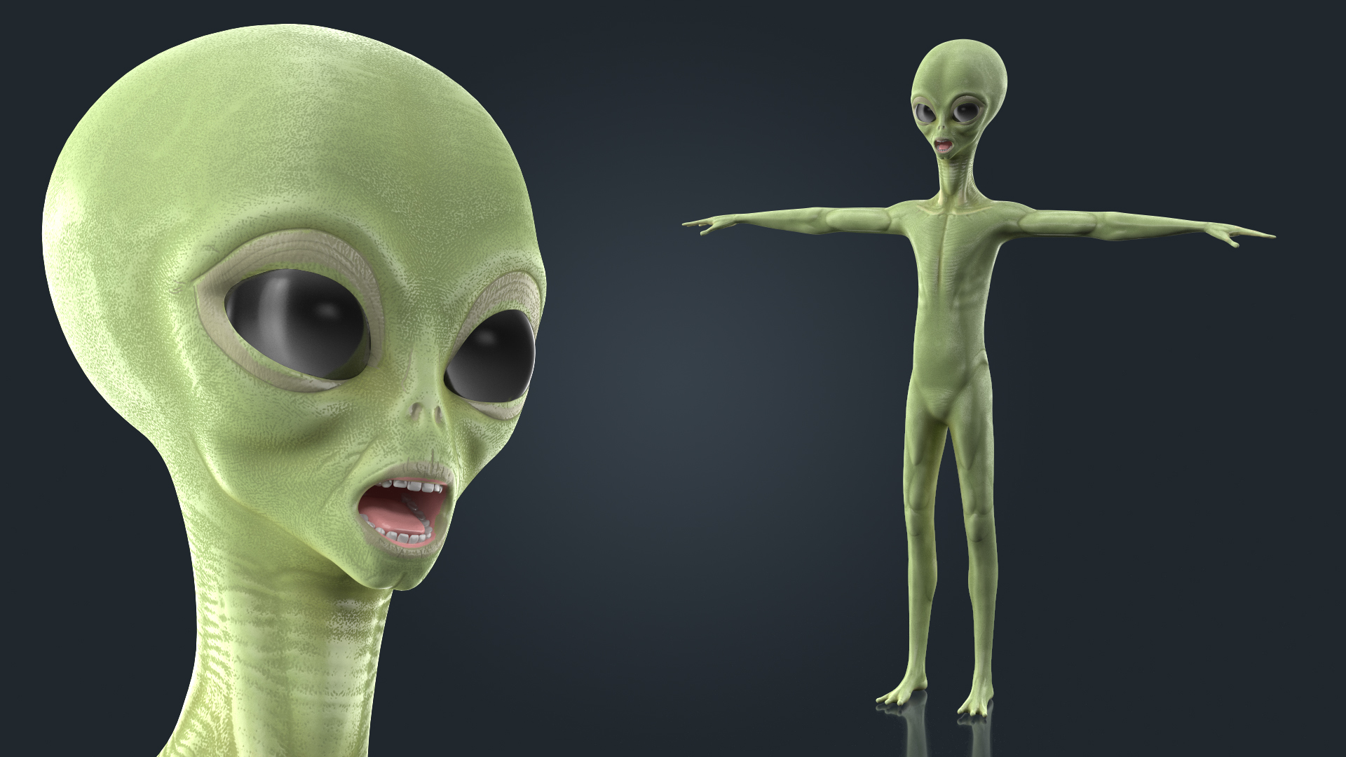 3D Cartoon Alien model