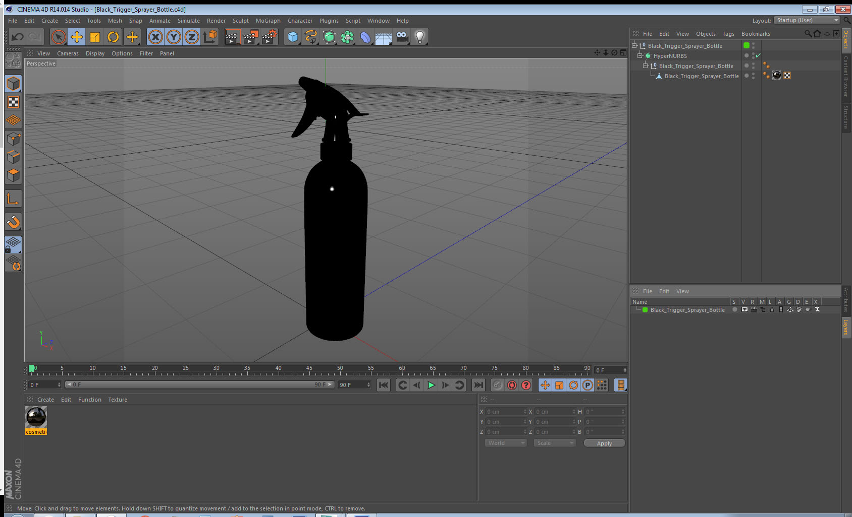 3D Black Trigger Sprayer Bottle model