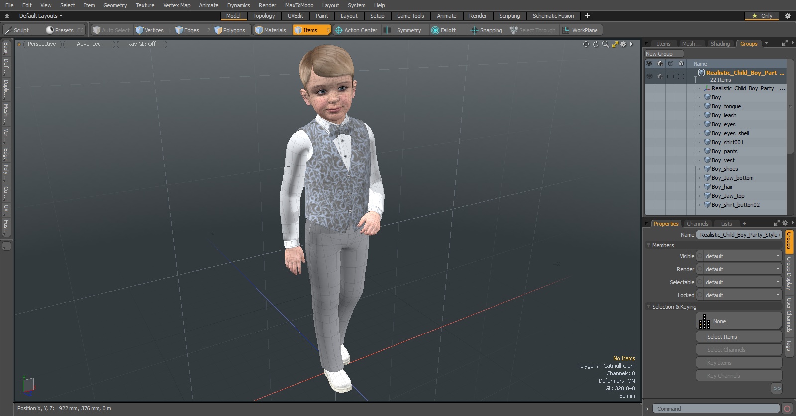 3D Realistic Child Boy Party Style