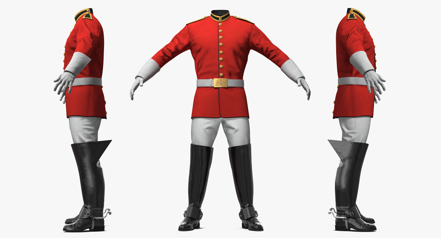 British Cavalry Life Guard Uniform 3D model