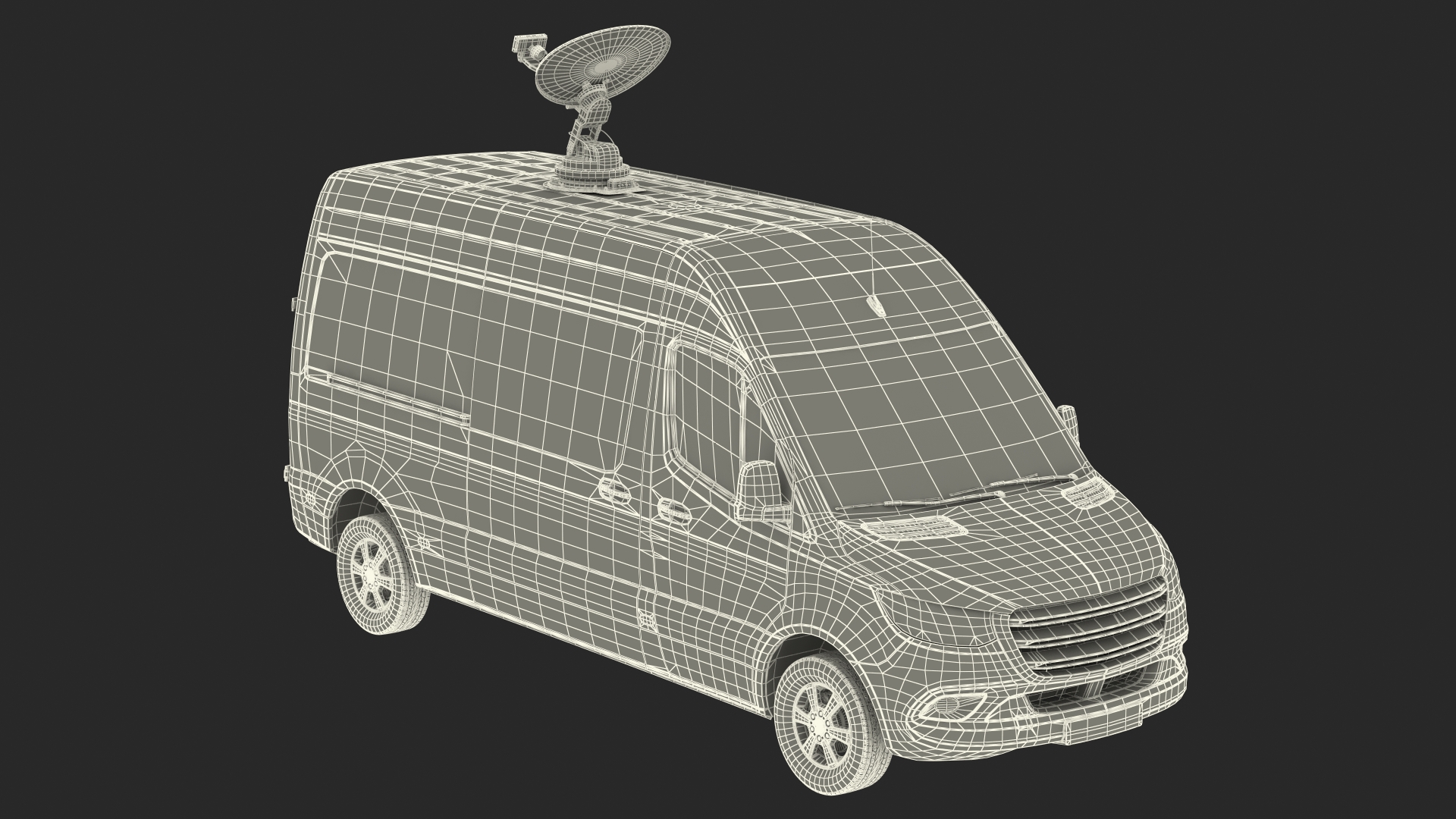 3D Van with Satellite Dish Antenna