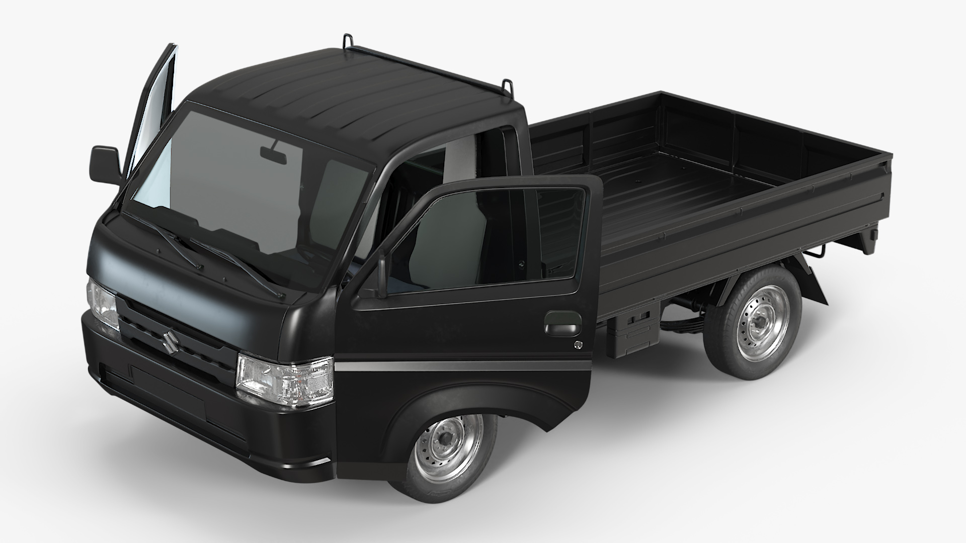 3D model Black Suzuki Carry Truck Simplified