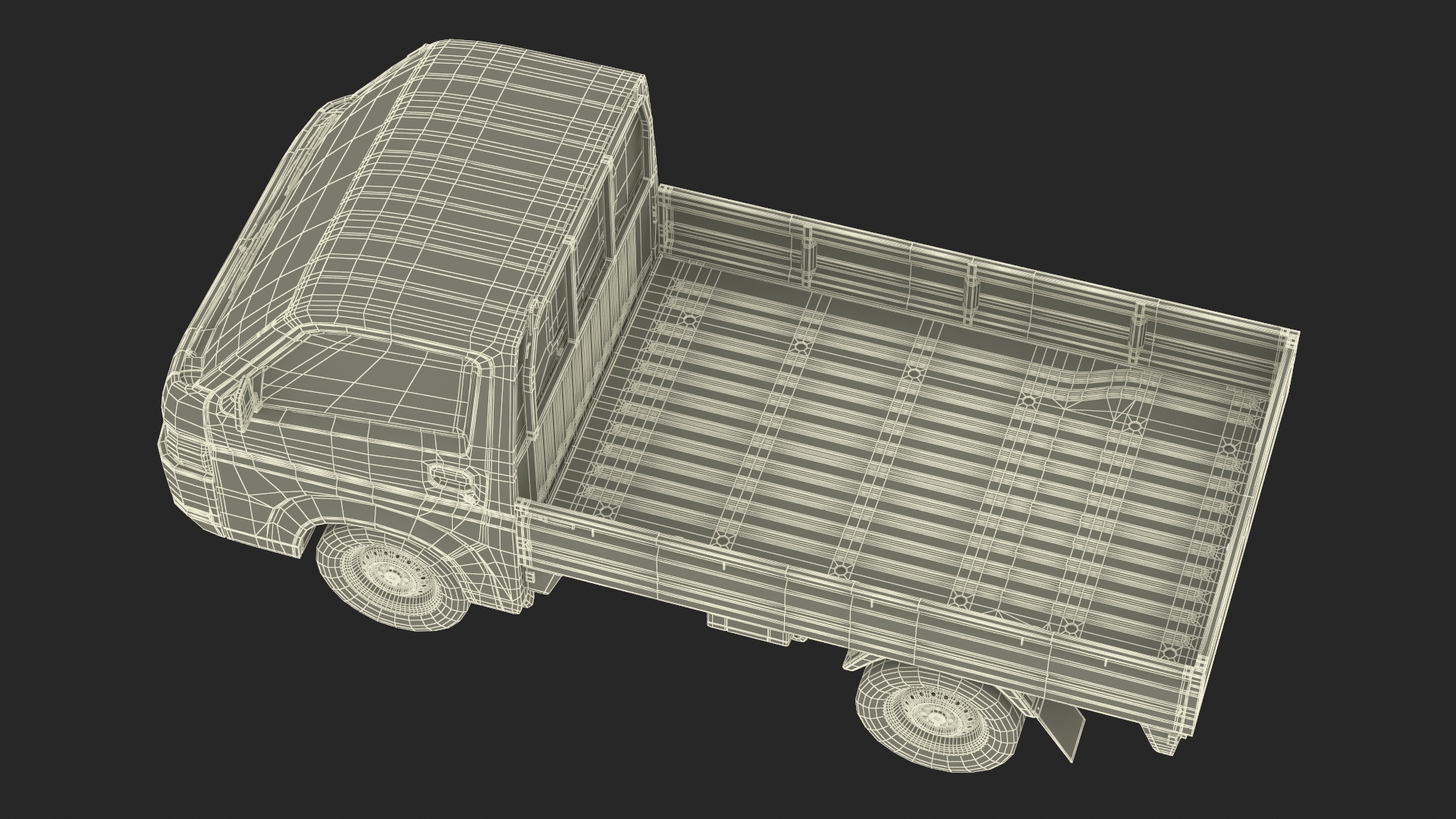 3D model Black Suzuki Carry Truck Simplified