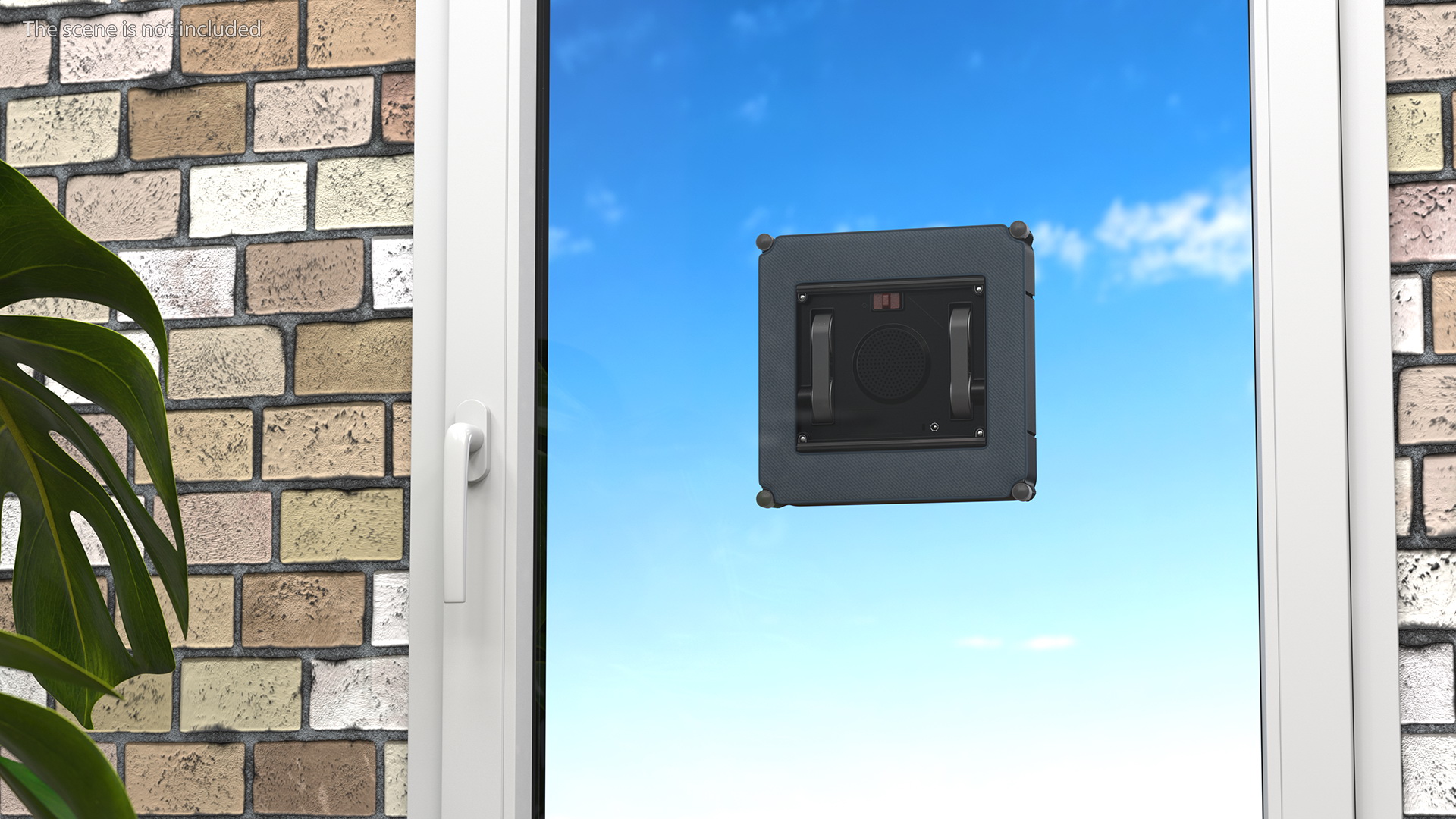 Plastic Window with Cleaning Robot 3D model