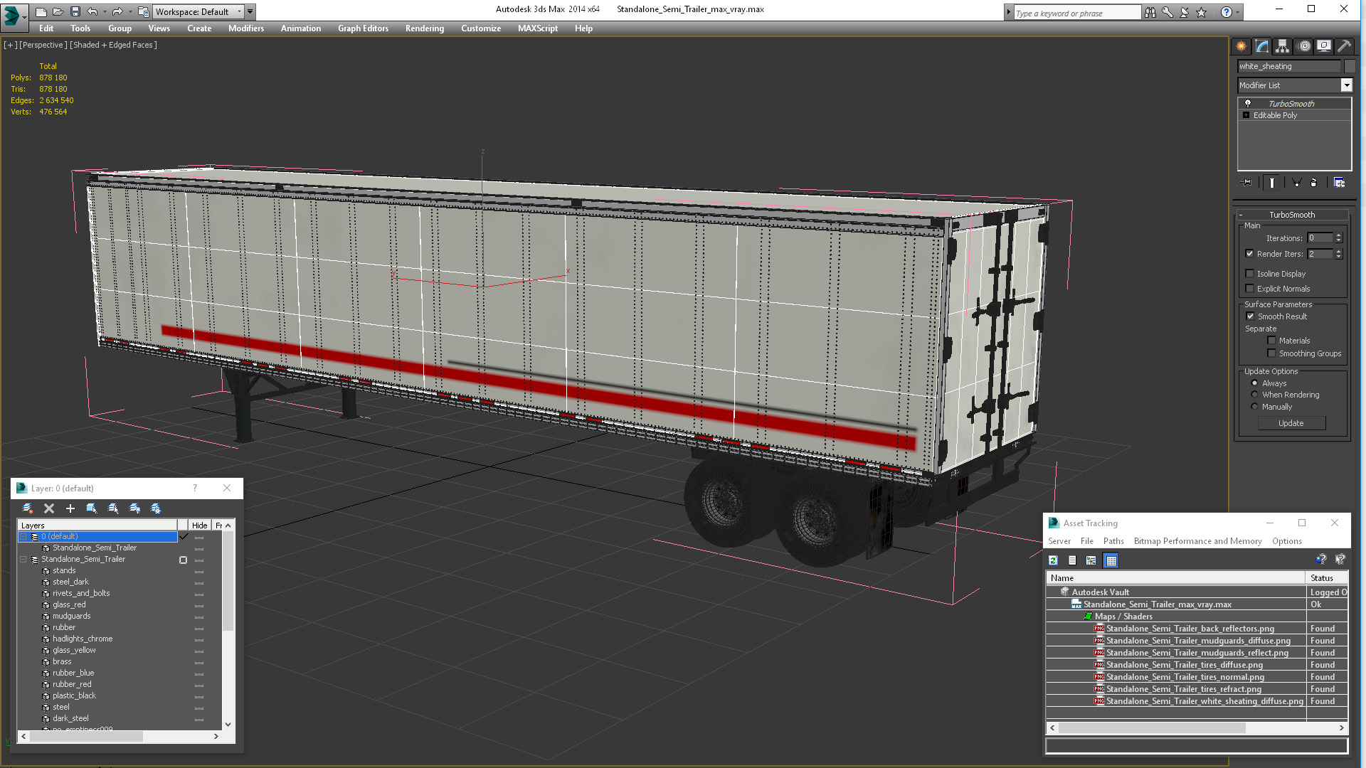 3D Standalone Semi Trailer model