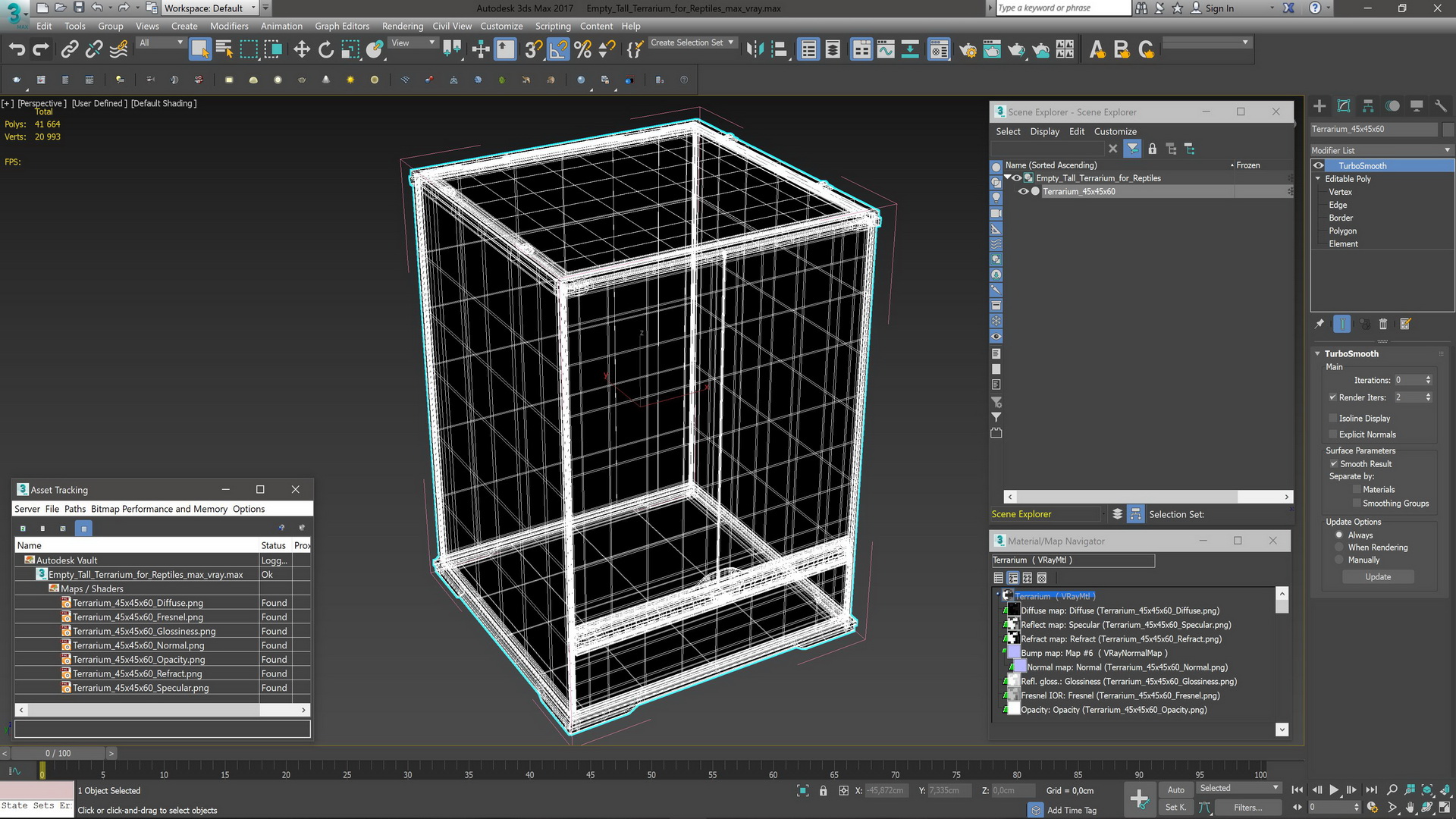 3D Empty Tall Terrarium for Reptiles model