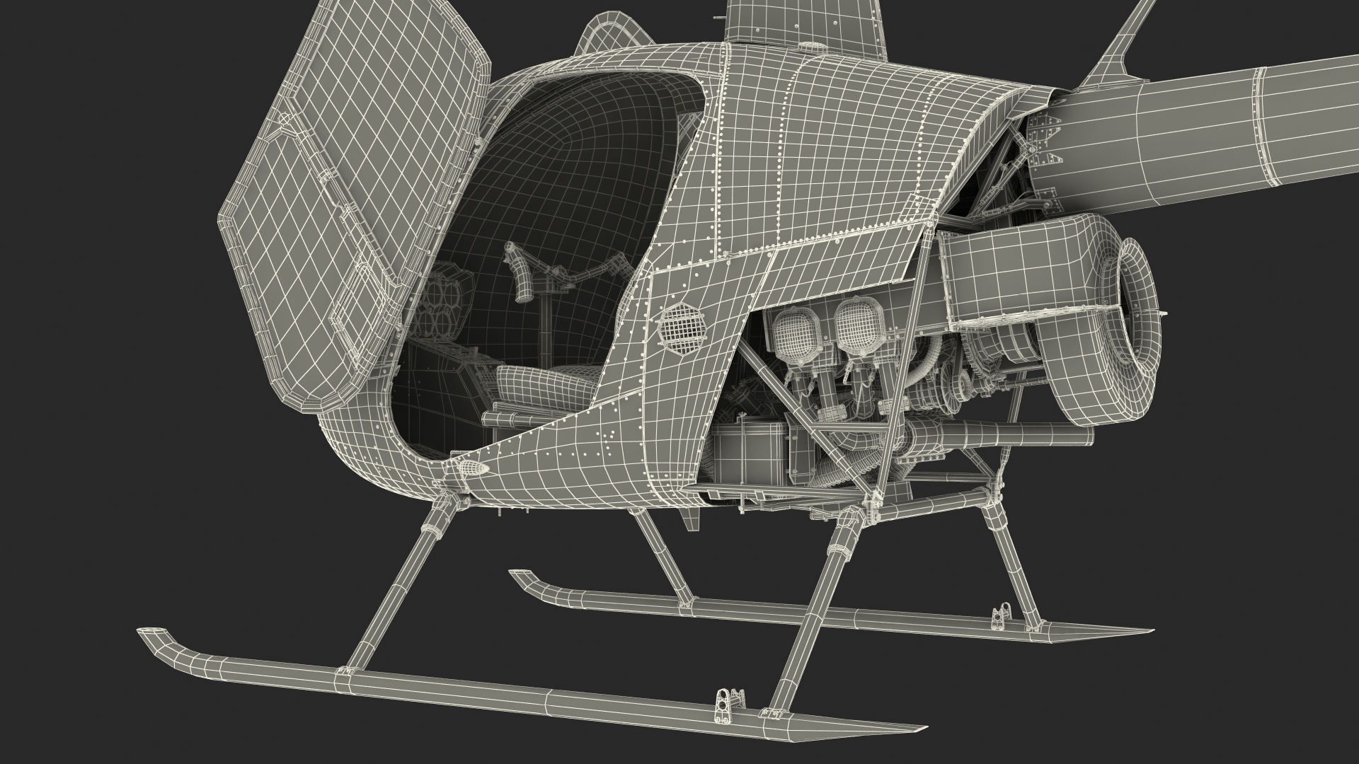 3D Light Utility Helicopter Rigged