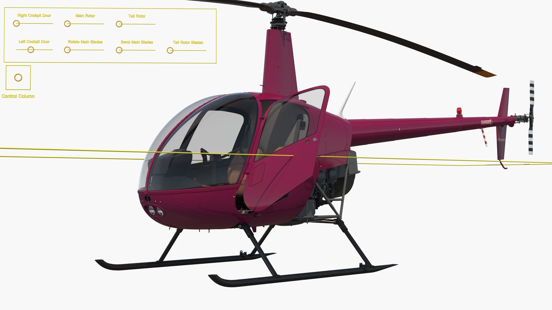 3D Light Utility Helicopter Rigged