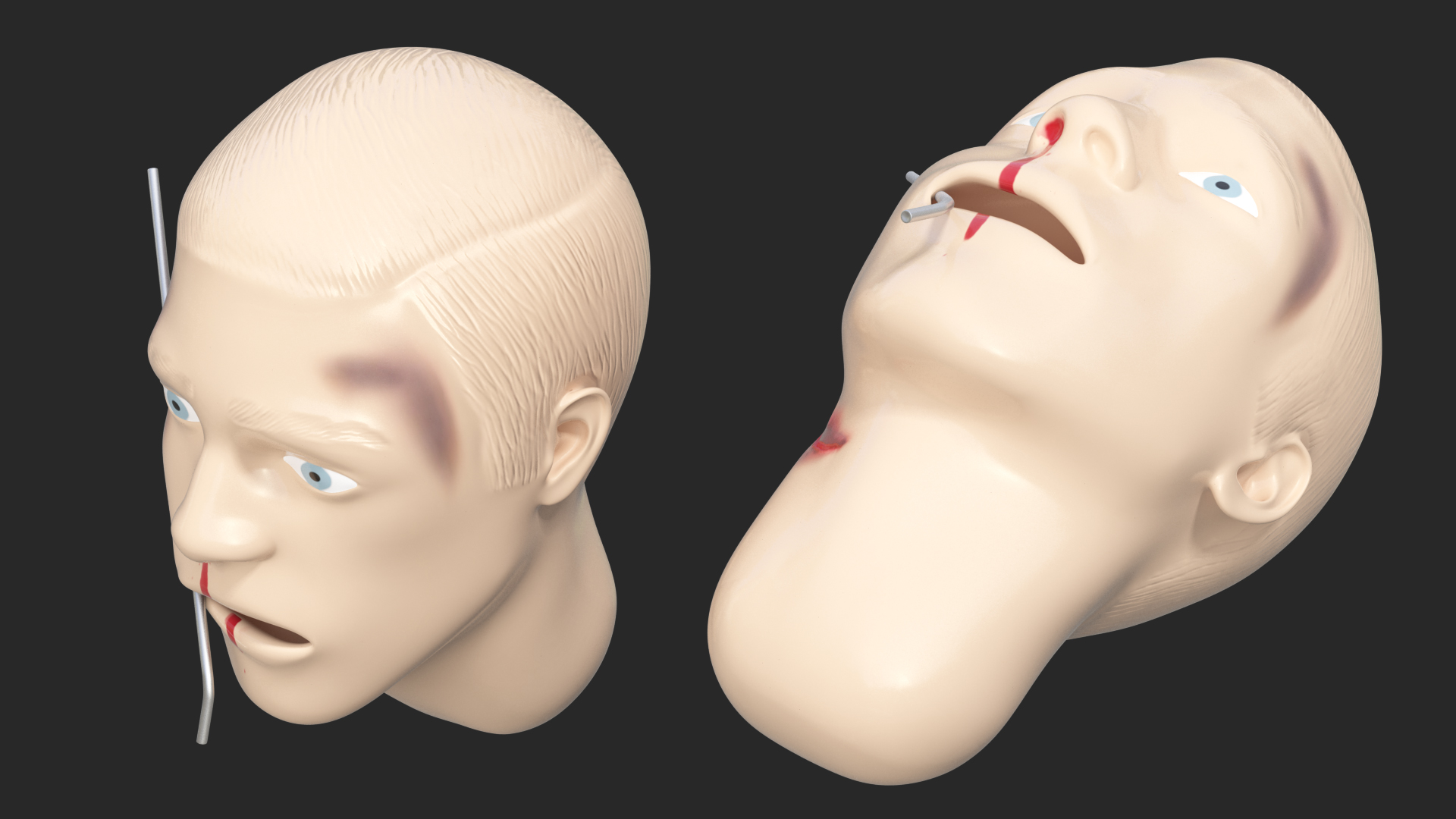 3D Injured Firstaid Mannequin Head