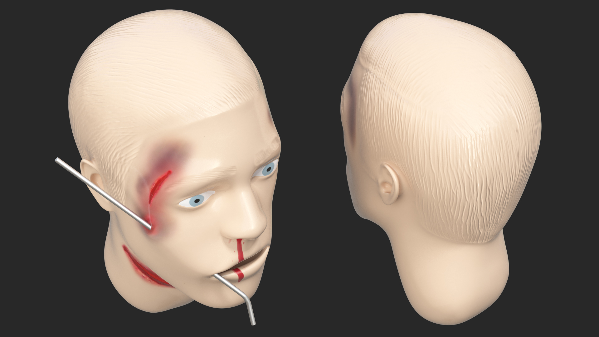 3D Injured Firstaid Mannequin Head