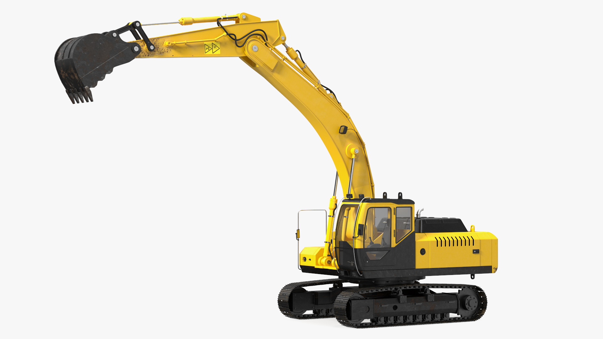 3D model Large Hydraulic Tracked Excavator Rigged