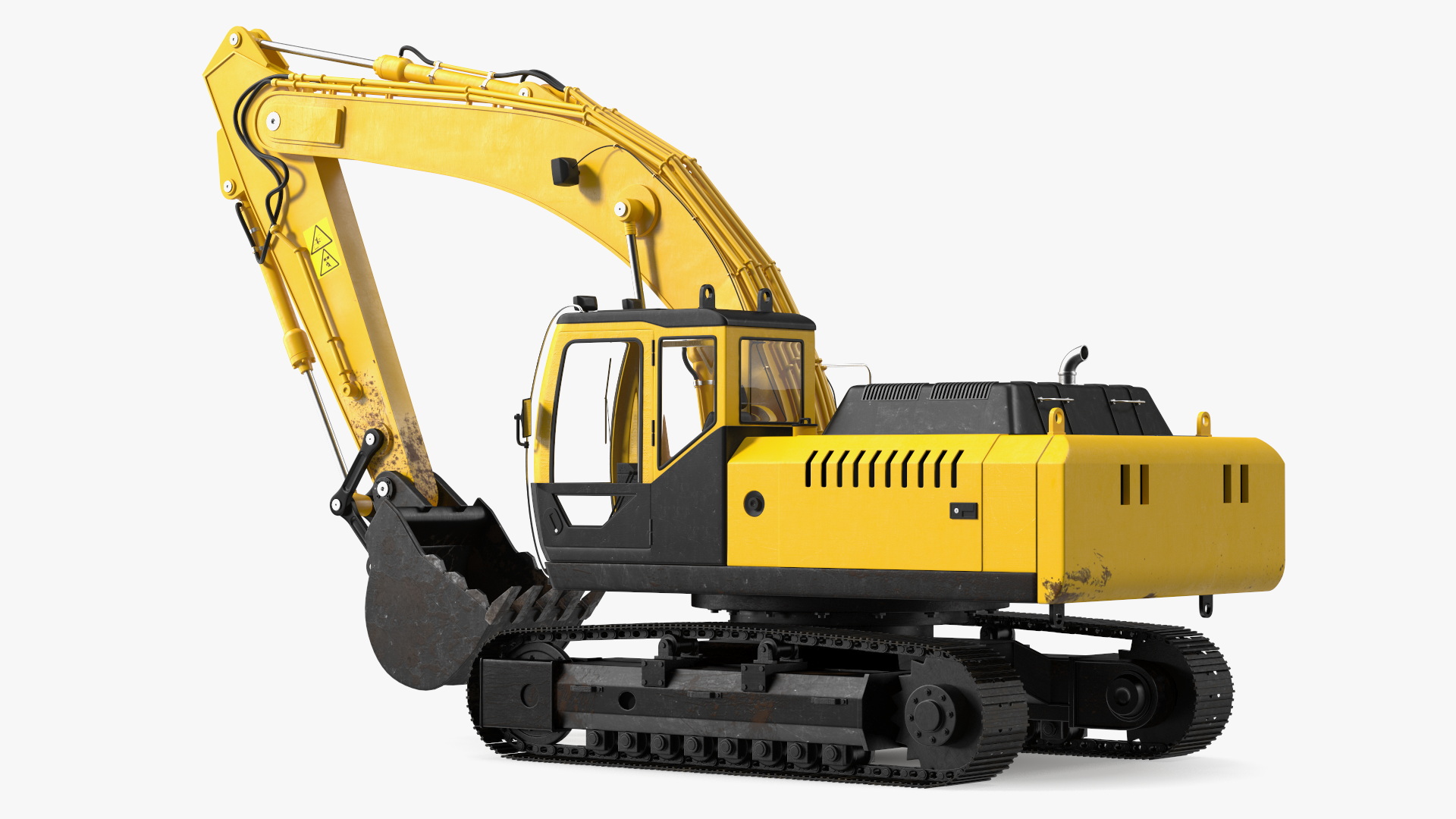 3D model Large Hydraulic Tracked Excavator Rigged